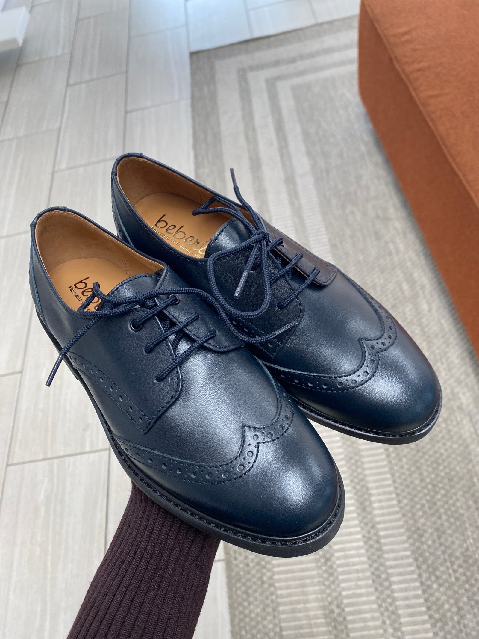 Beberlis Navy Wingtip Dress Shoe-Tassel Children Shoes
