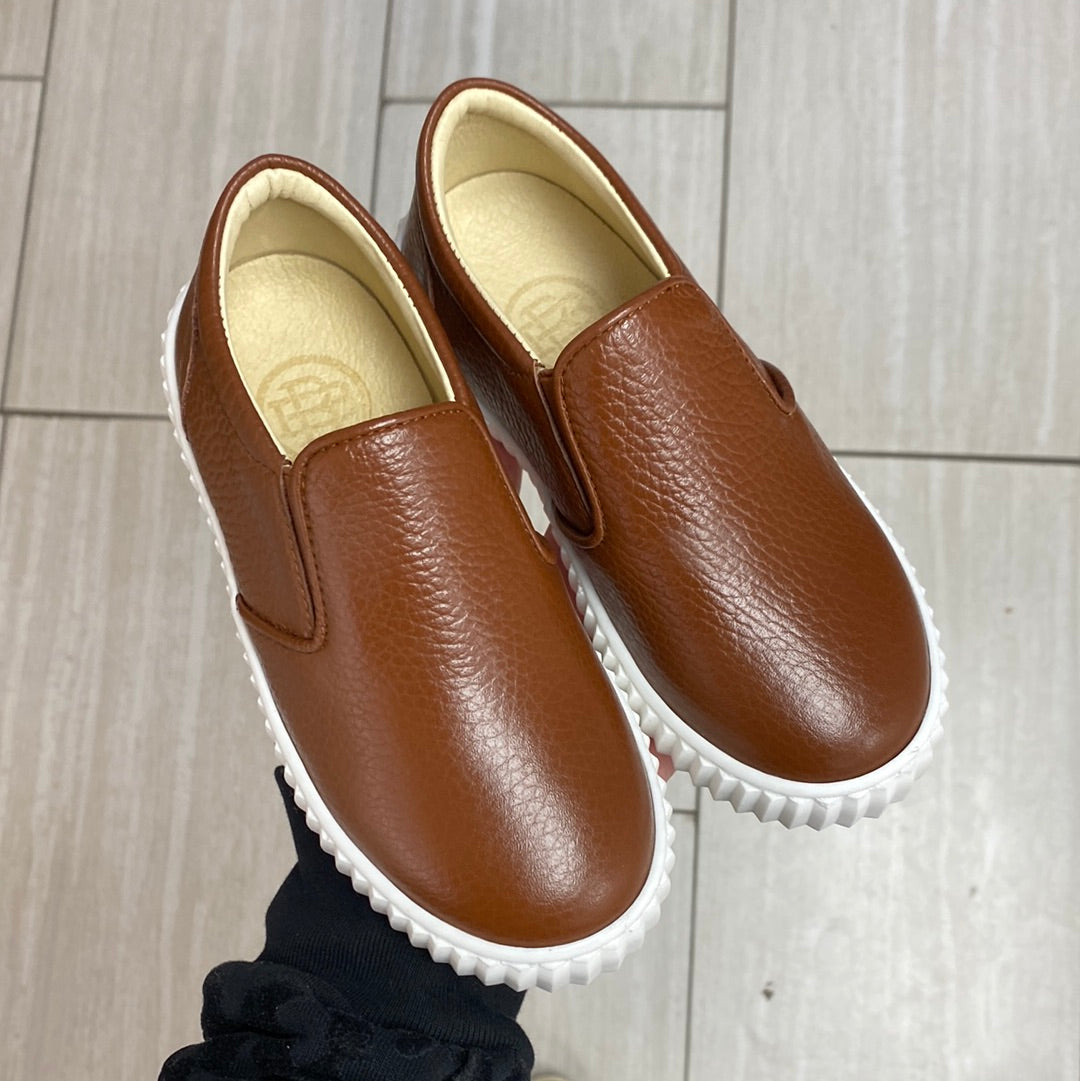 Blublonc Brown Slip On Sneaker-Tassel Children Shoes