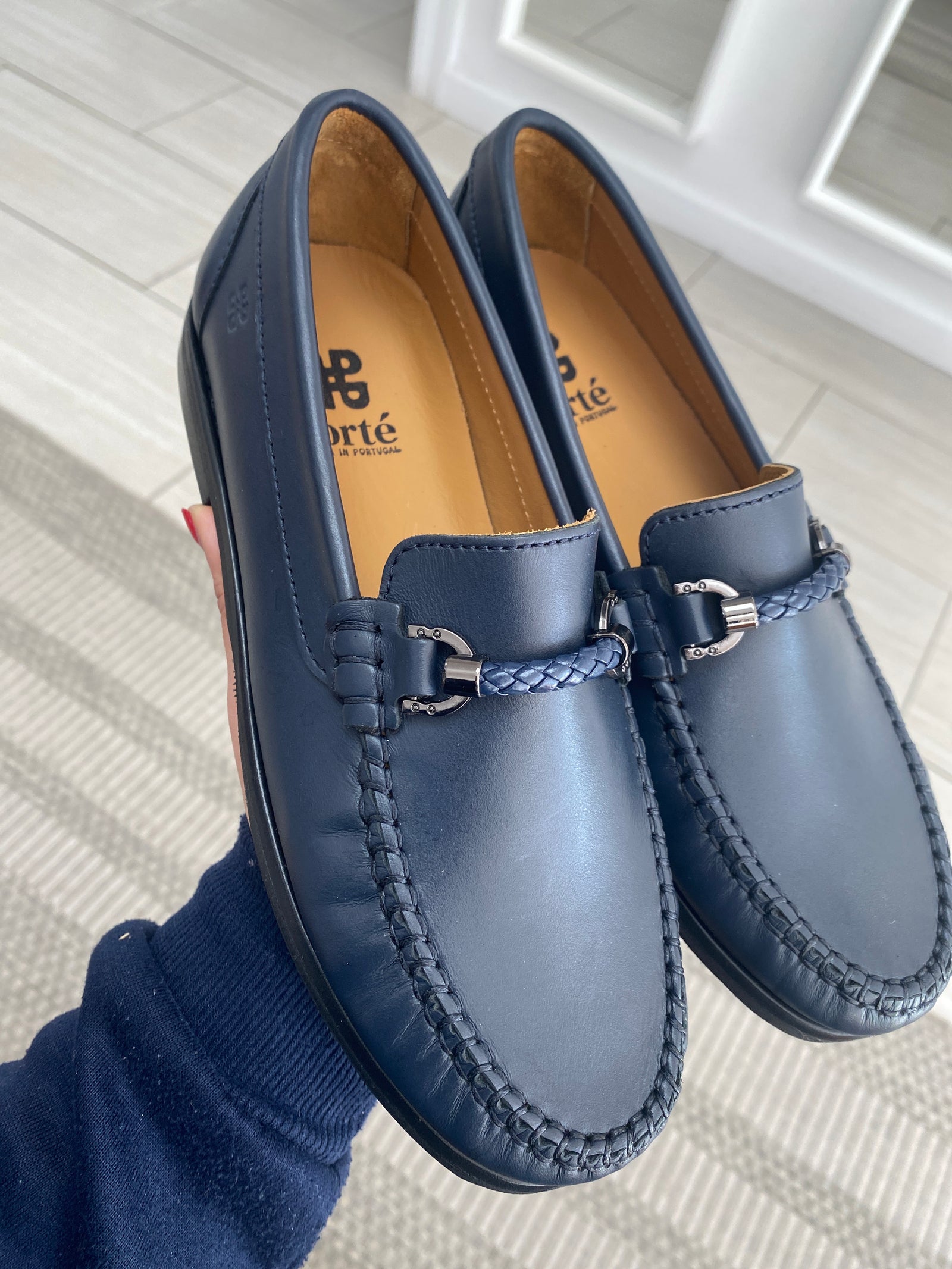 Porte Navy Buckle Penny Loafer-Tassel Children Shoes