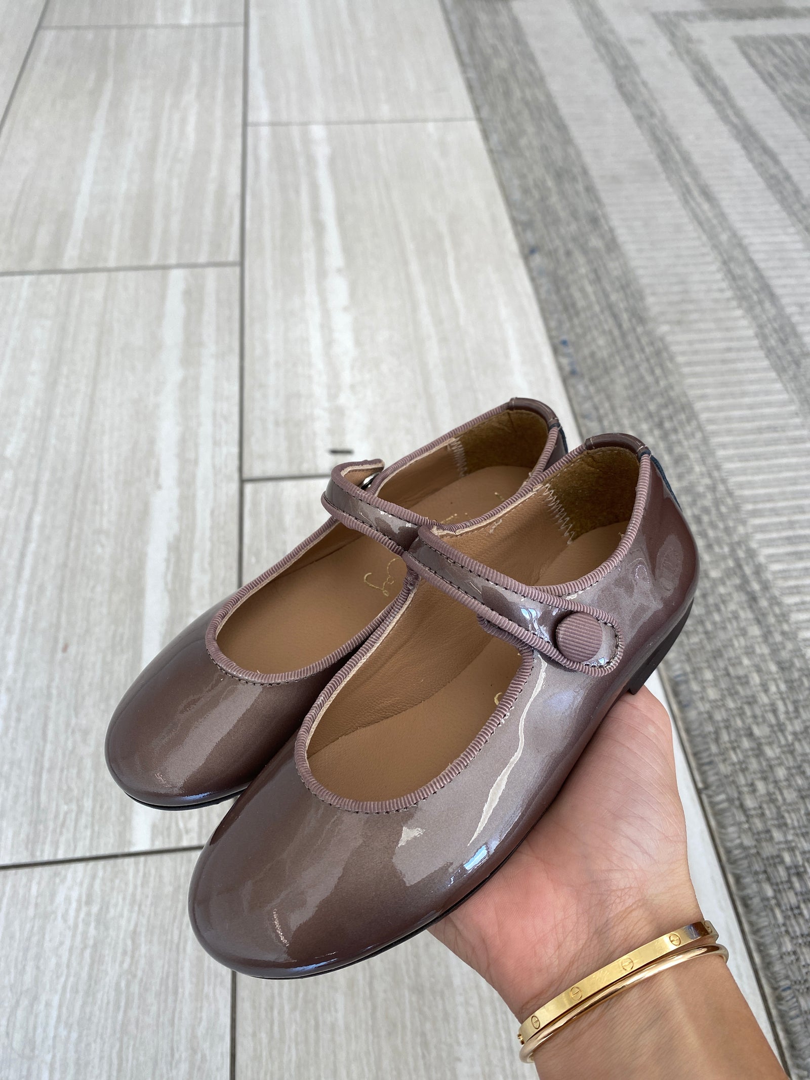 Papanatas Pearl Patent Mary Jane-Tassel Children Shoes