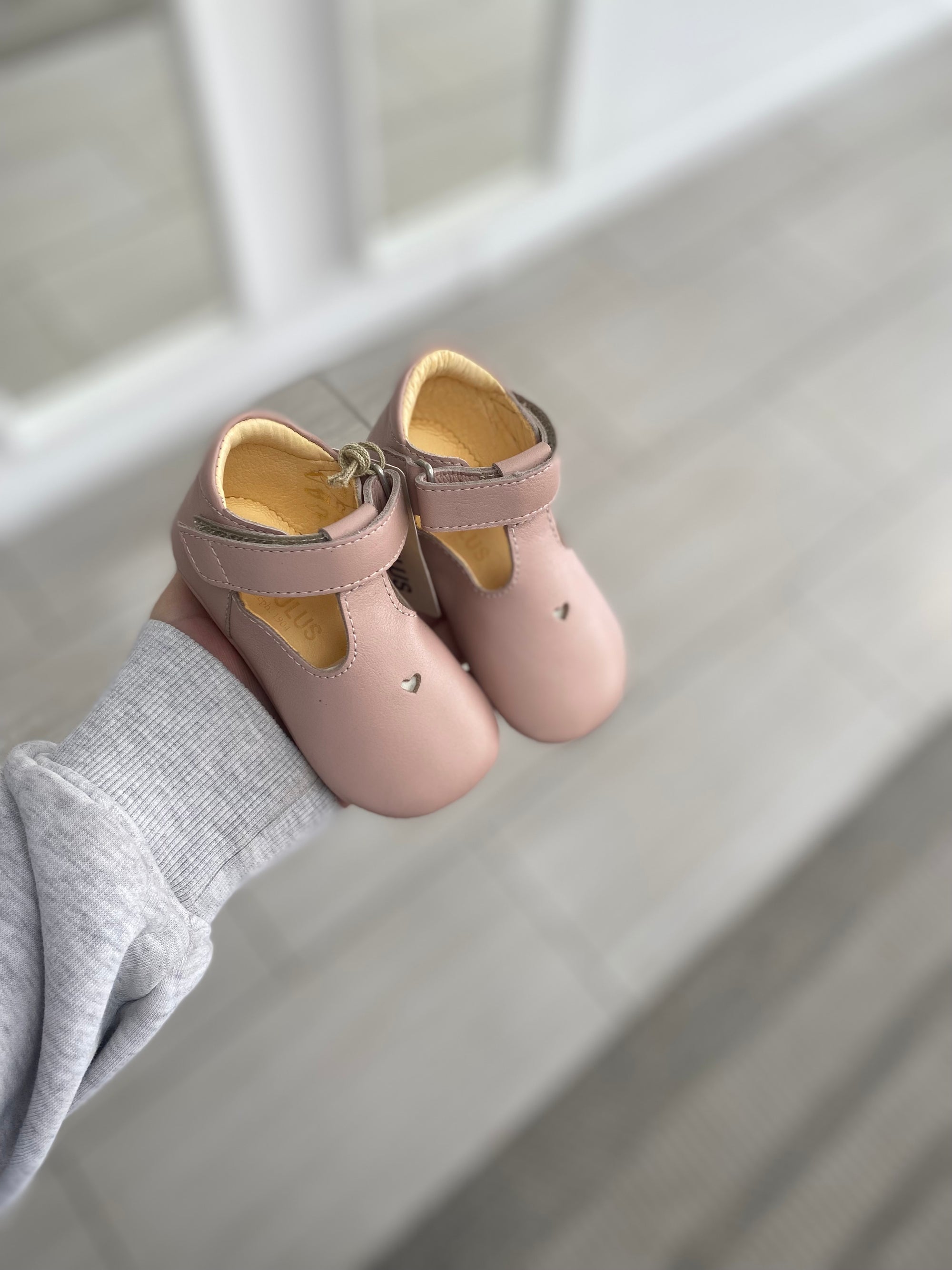 Angulus Soft Pink Heart Prewalker-Tassel Children Shoes
