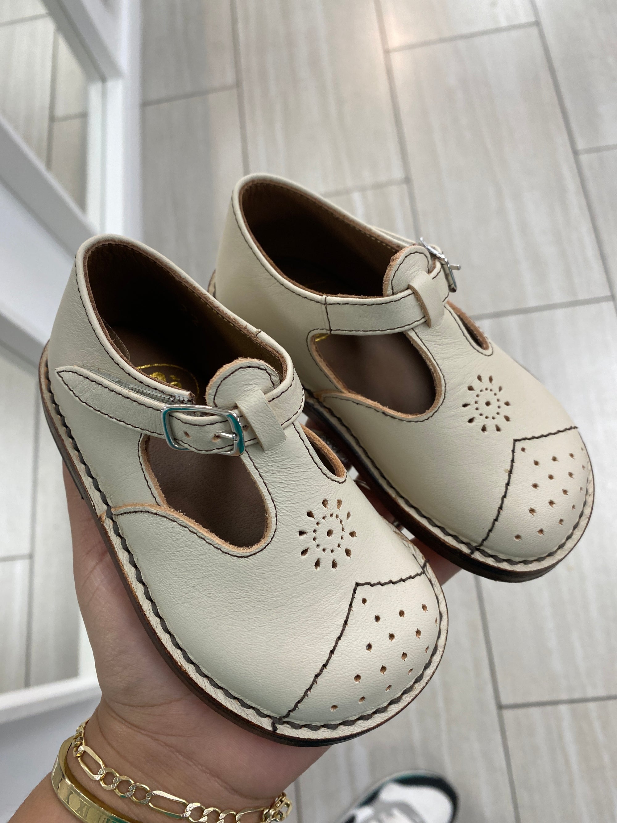 Pepe Natural Lux Vintage Baby T Strap-Tassel Children Shoes