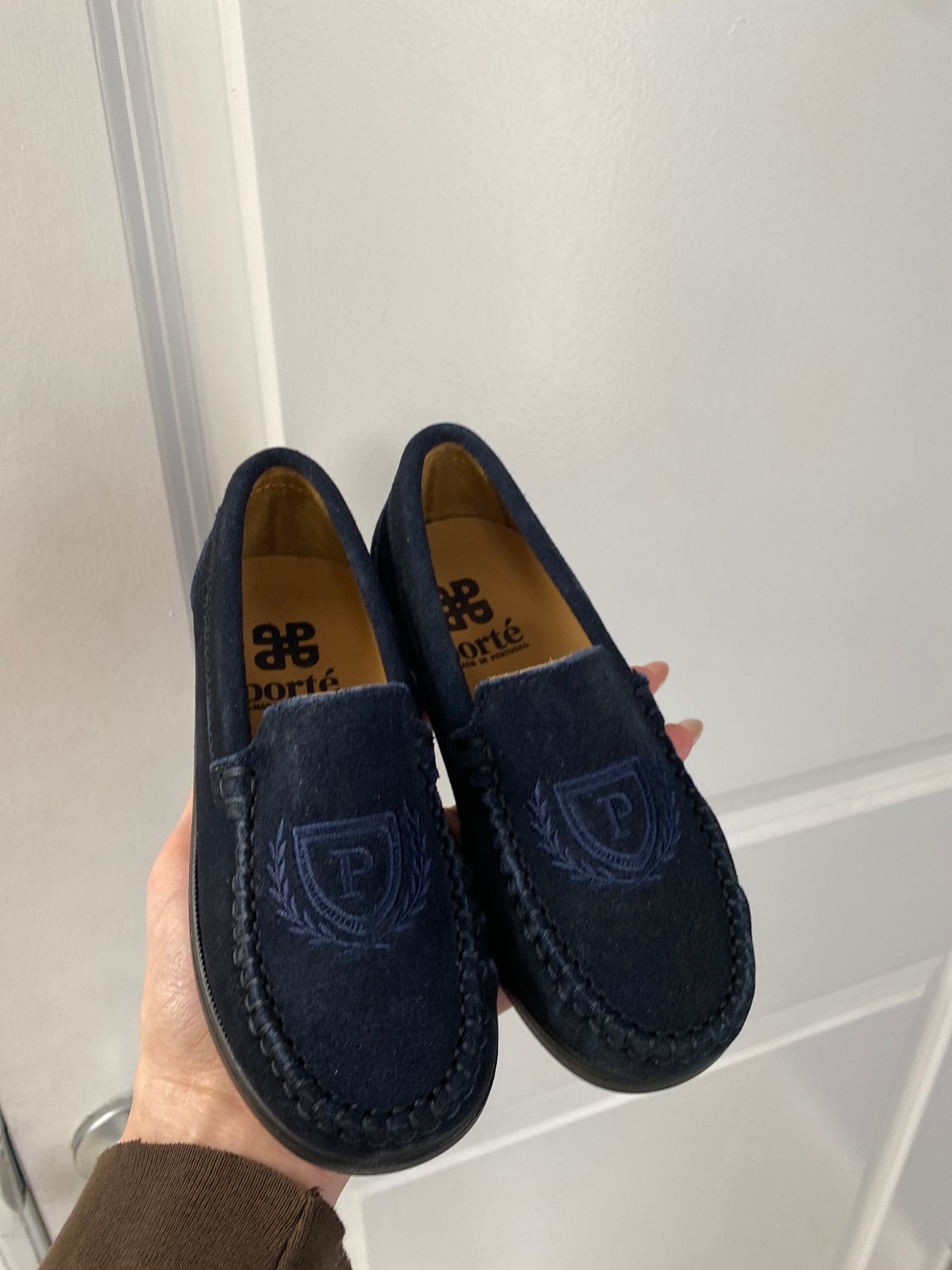 Porte Navy Suede Loafer-Tassel Children Shoes