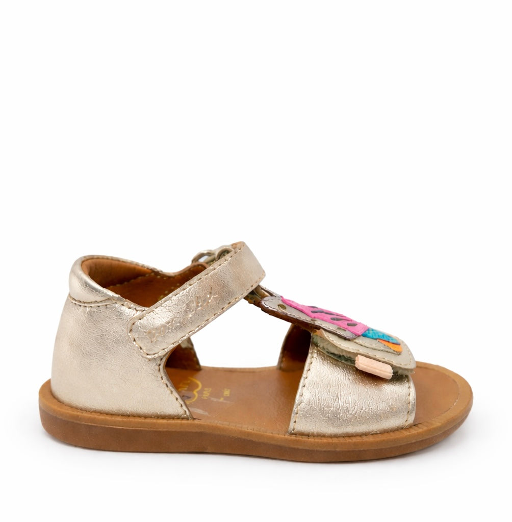 Pom D'Api Gold Butterfly Baby Sandal-Tassel Children Shoes