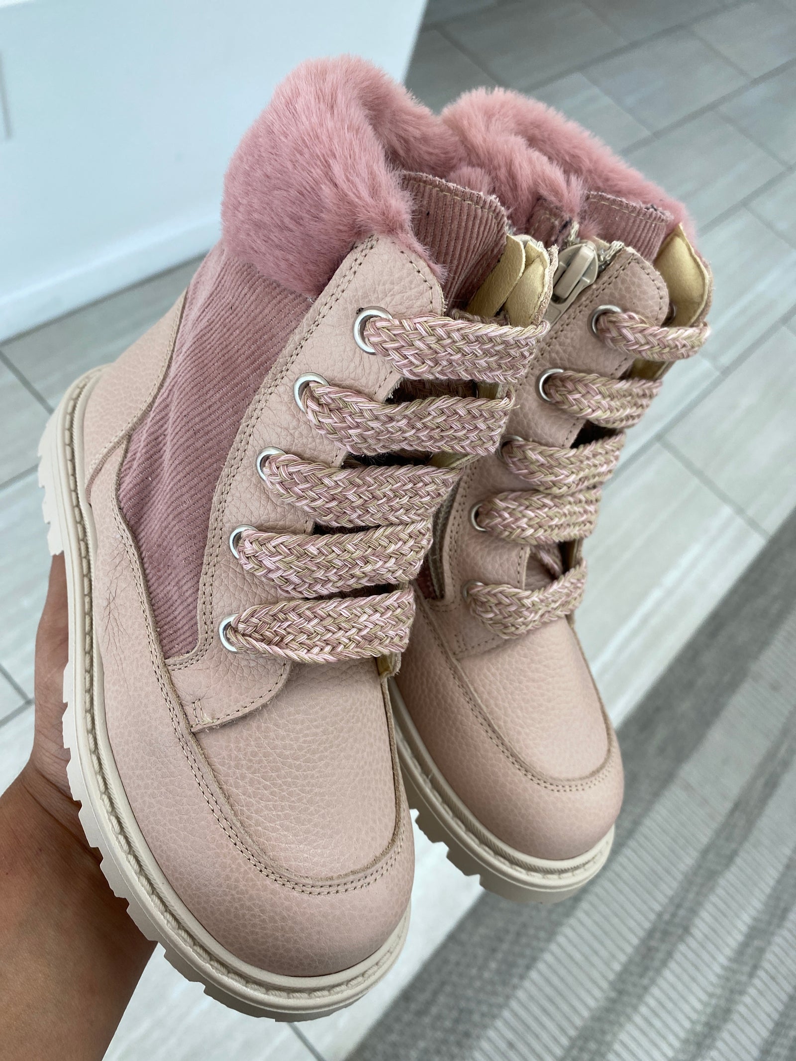 Andanines Rosa Fur Boot-Tassel Children Shoes