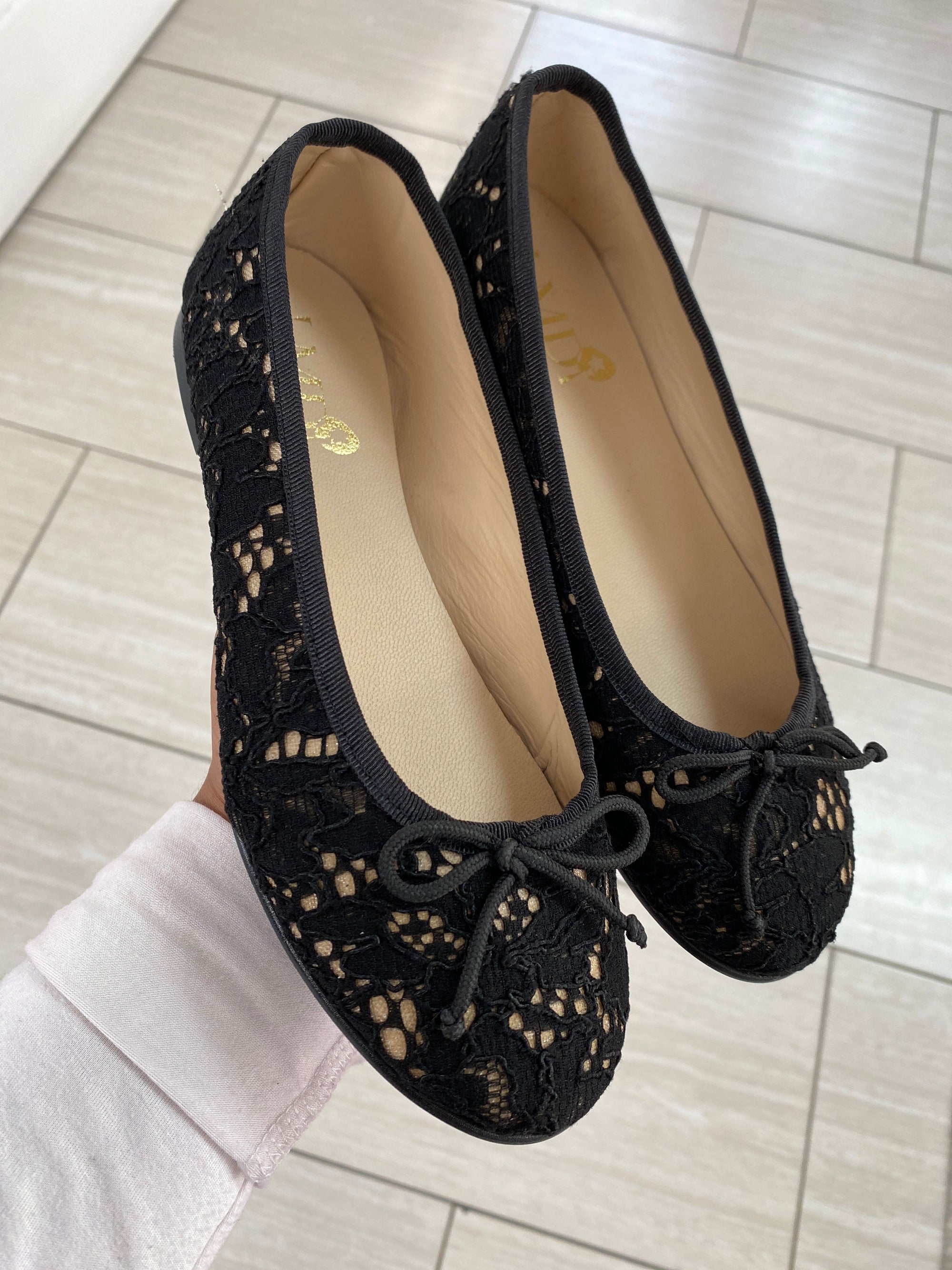 LMDI Black Crochet Ballet Flat-Tassel Children Shoes