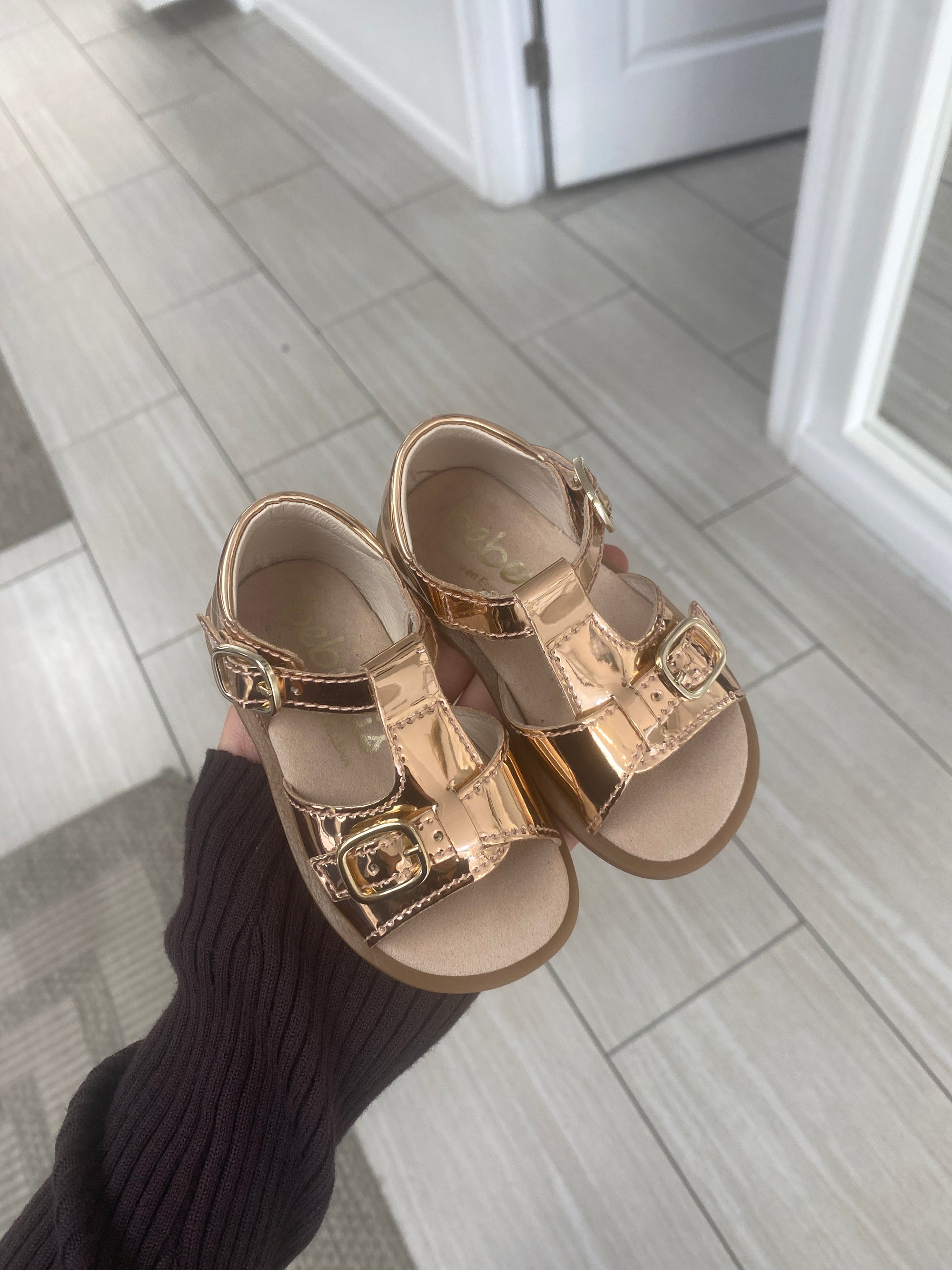 Beberlis Rose Gold Baby Sandal-Tassel Children Shoes
