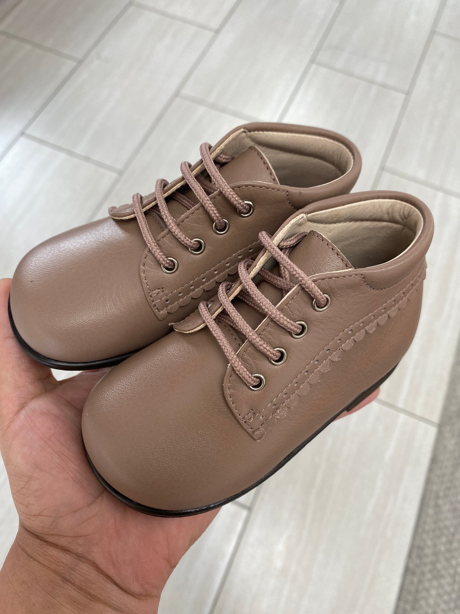 Beberlis Old Rose Scalloped Baby Shoe-Tassel Children Shoes