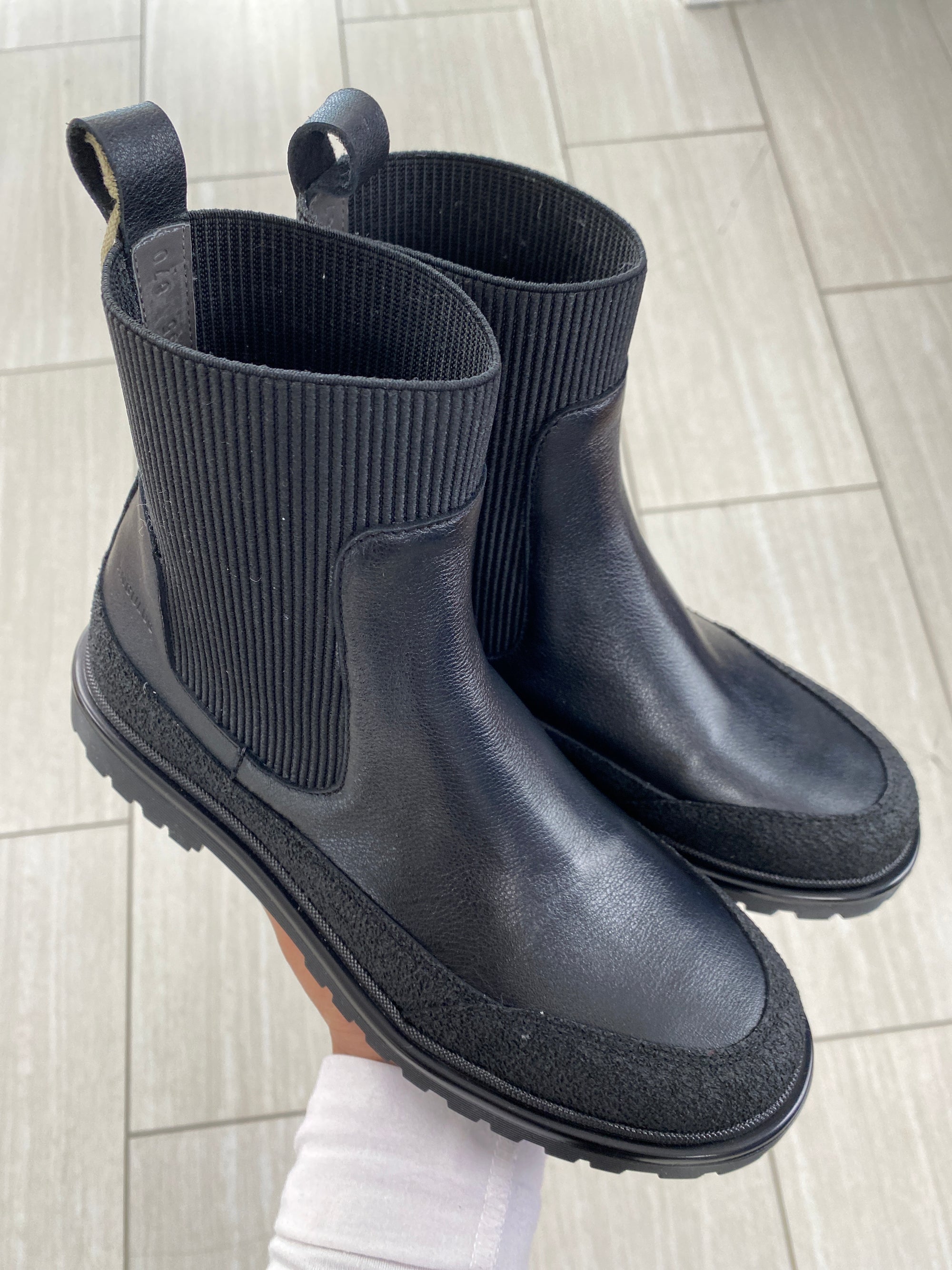 Angulus All Black Combat Boot-Tassel Children Shoes