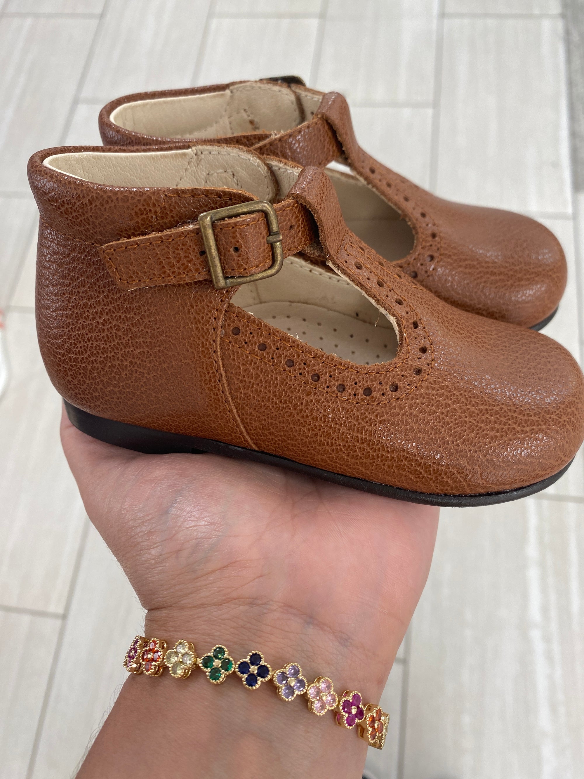 Beberlis Luggage Leather T Strap Baby Shoe-Tassel Children Shoes