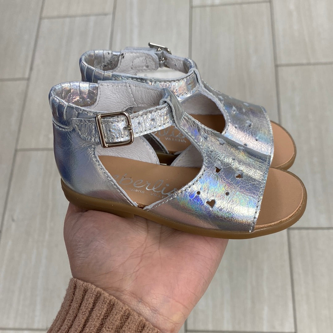 Beberlis Silver Iridescent Baby Sandal-Tassel Children Shoes