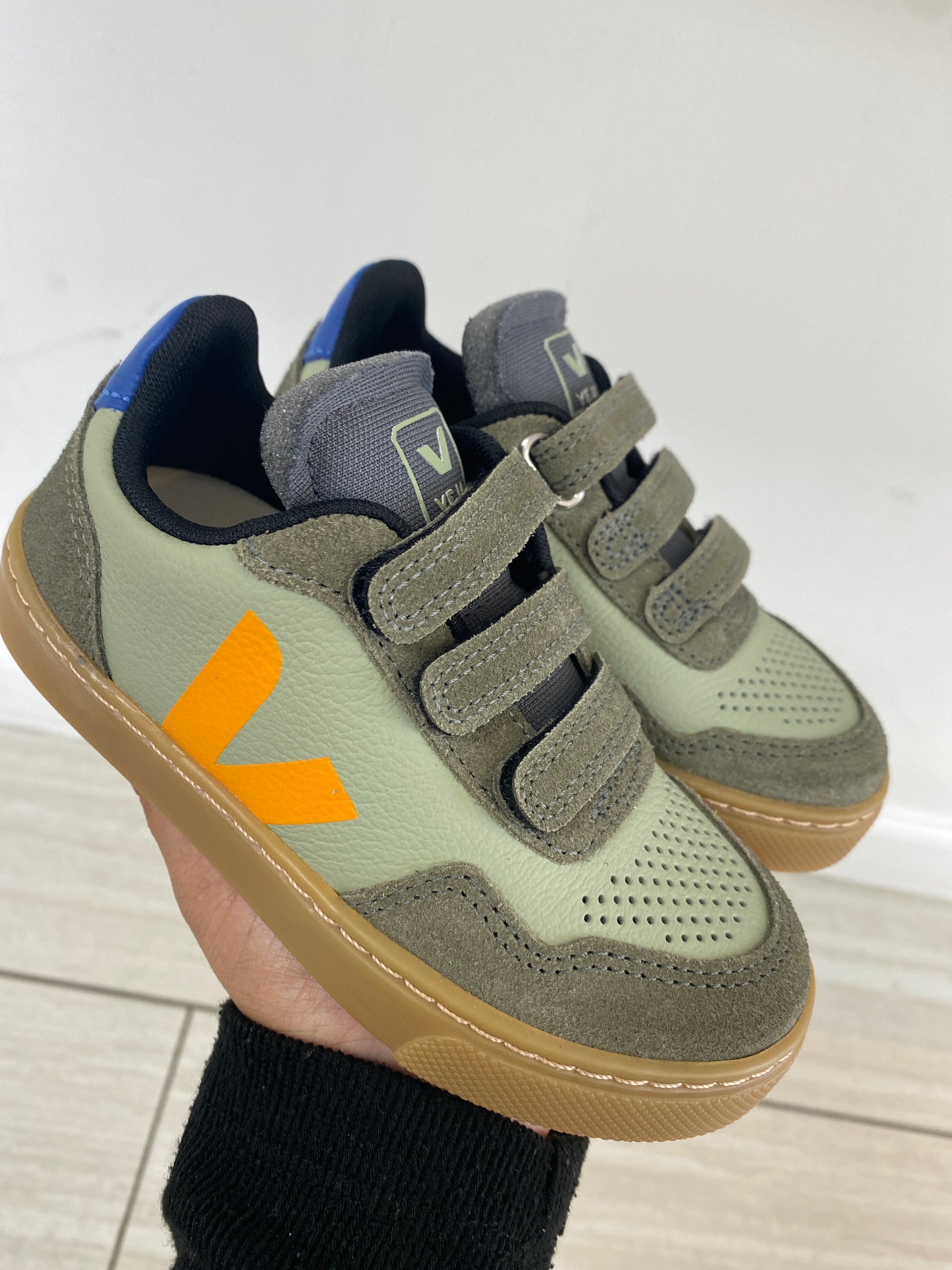 Veja Mango Kaki Velcro Sneaker-Tassel Children Shoes