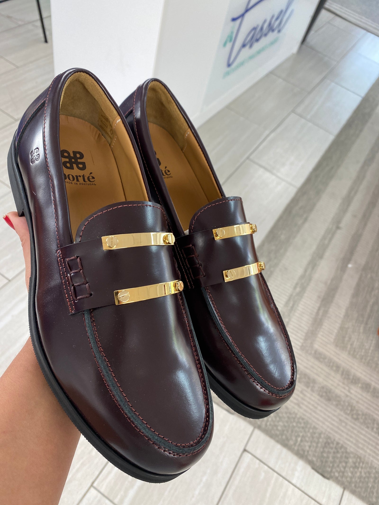 Porte Burgundy Florentic Metal Loafer-Tassel Children Shoes