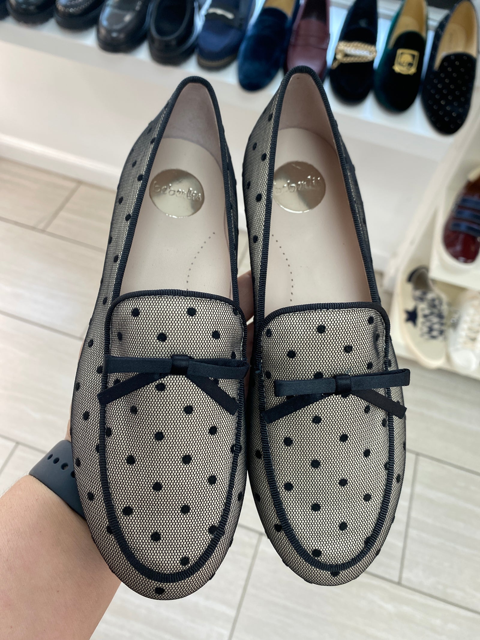 Beberlis Mesh Dot Bow Loafer-Tassel Children Shoes