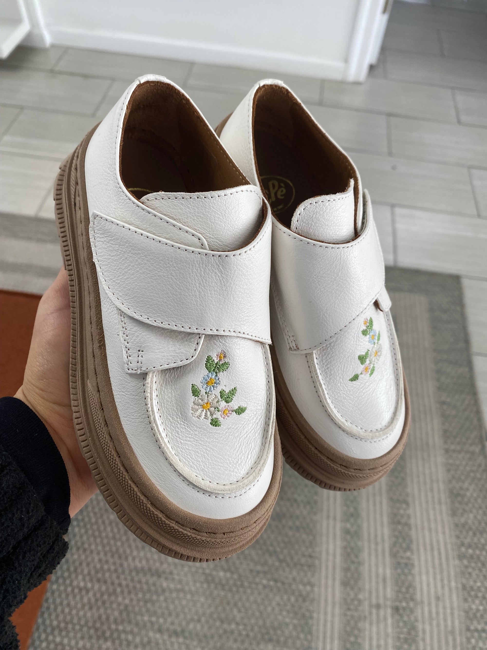 Pepe Bianco Flower Velcro Loafer-Tassel Children Shoes