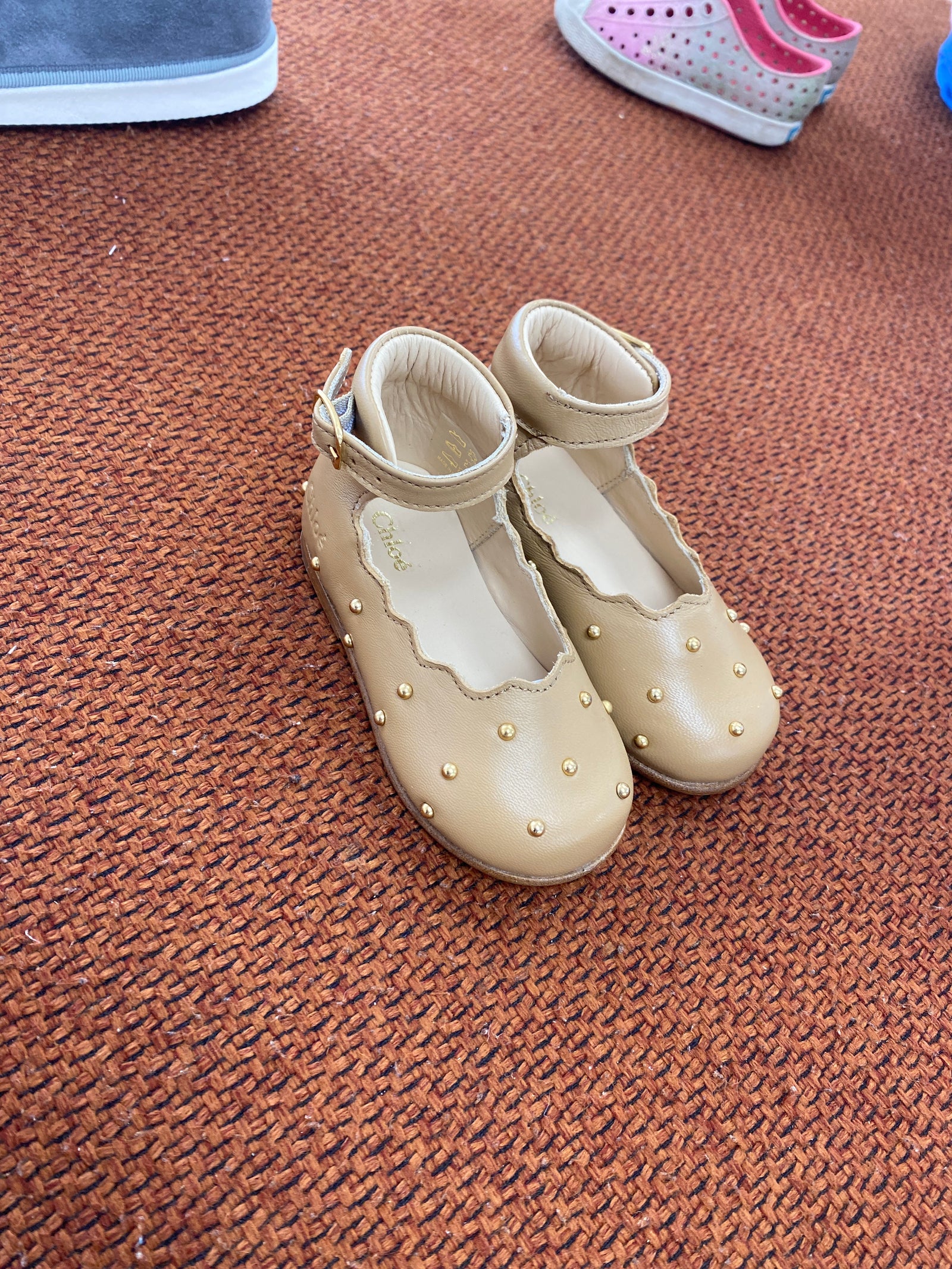 Chloe Brown Scalloped Baby Mary Jane-Tassel Children Shoes