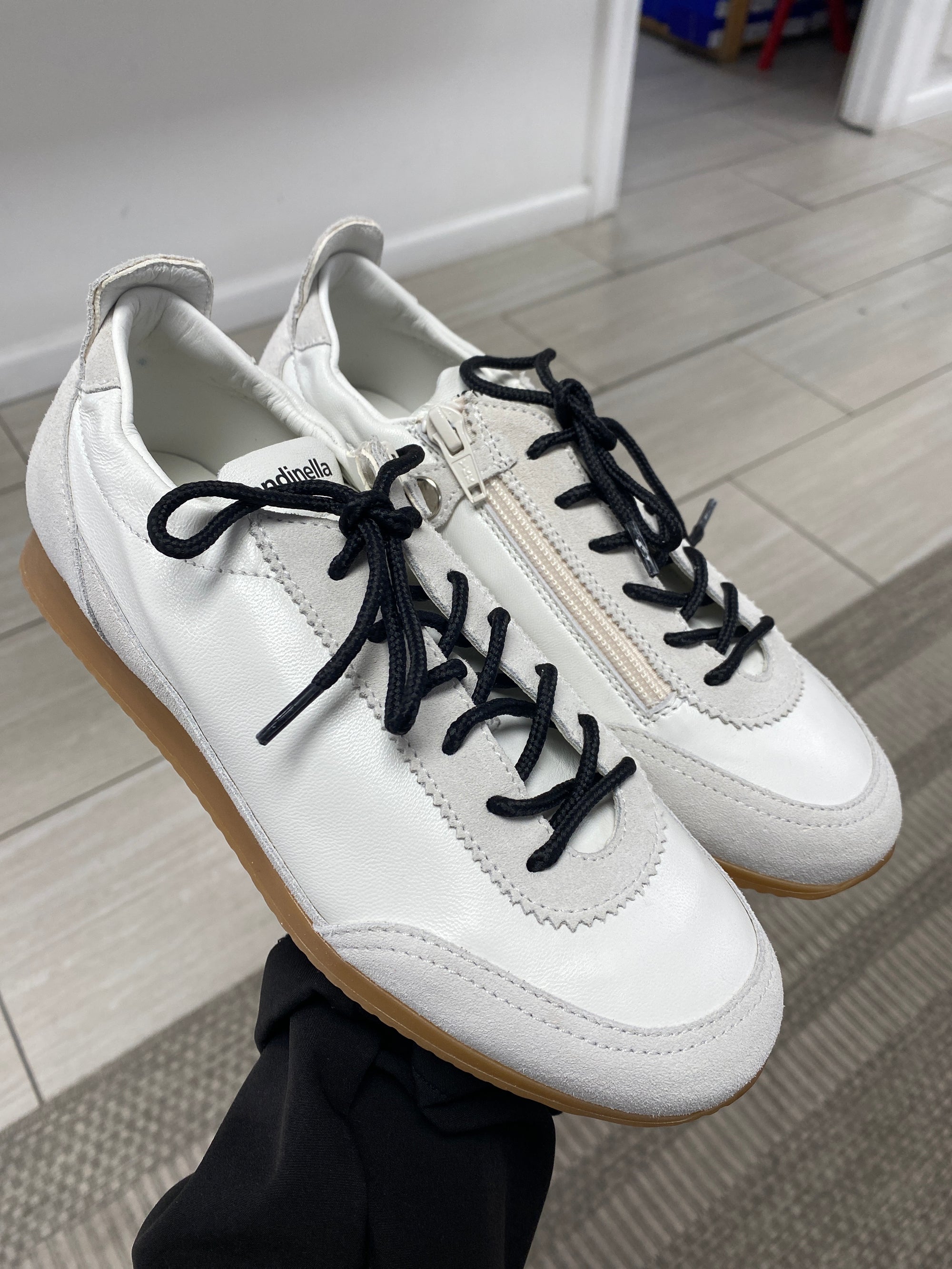 Rondinella White Leather Sneaker-Tassel Children Shoes