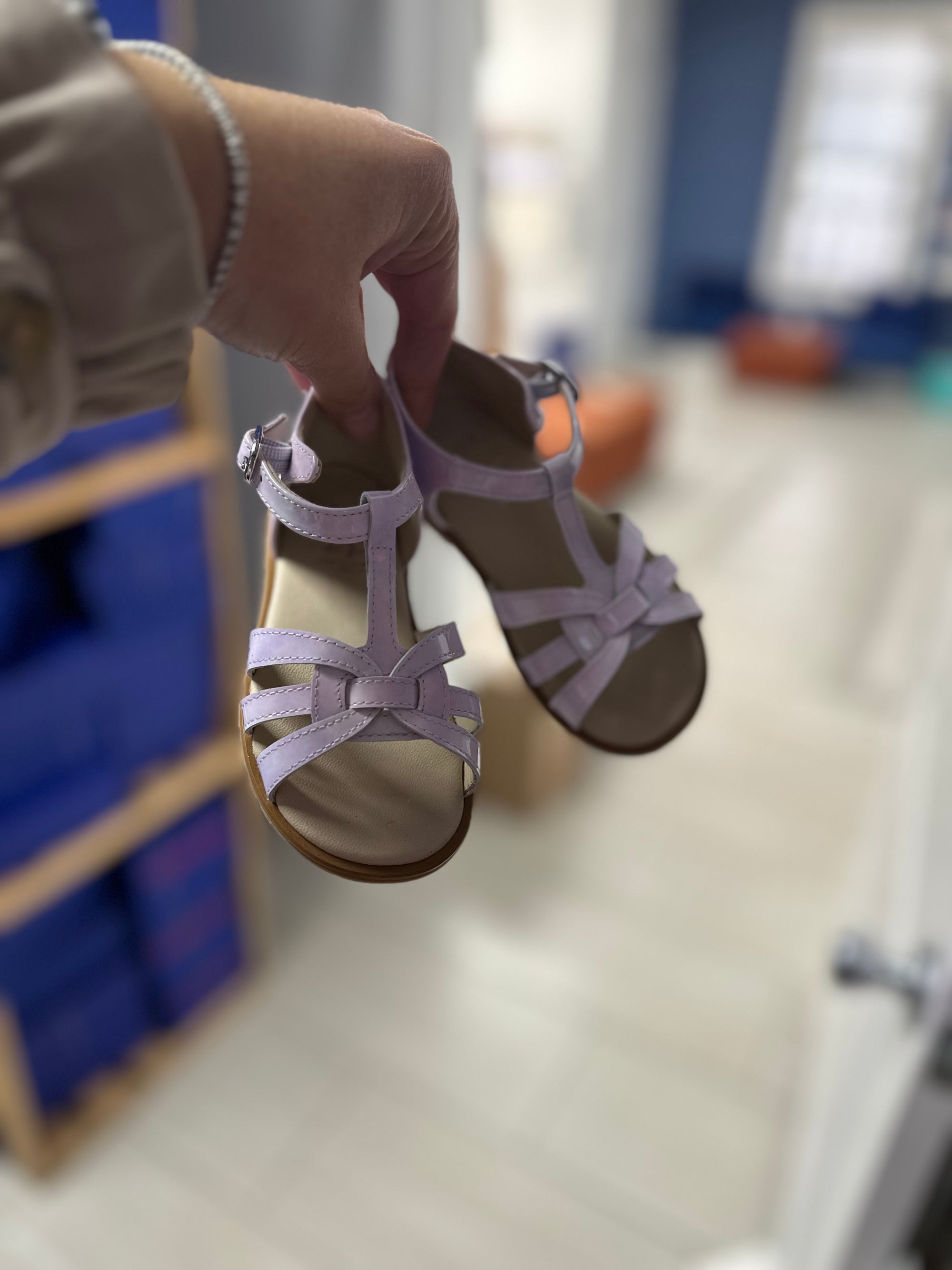 Manuela Lavender Cloud Patent Sandal-Tassel Children Shoes
