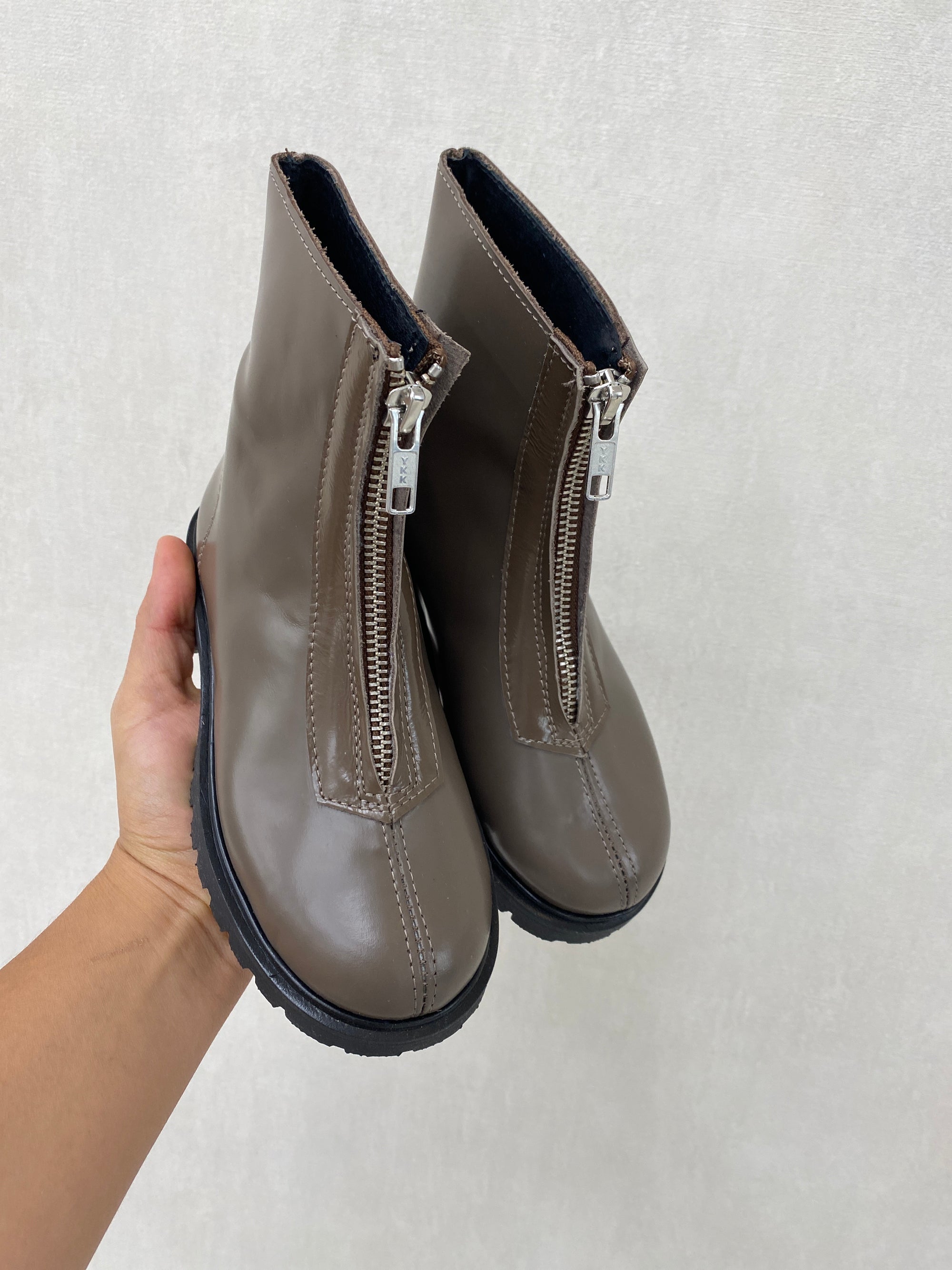 Spain+Co Taupe Brown Boot-Tassel Children Shoes
