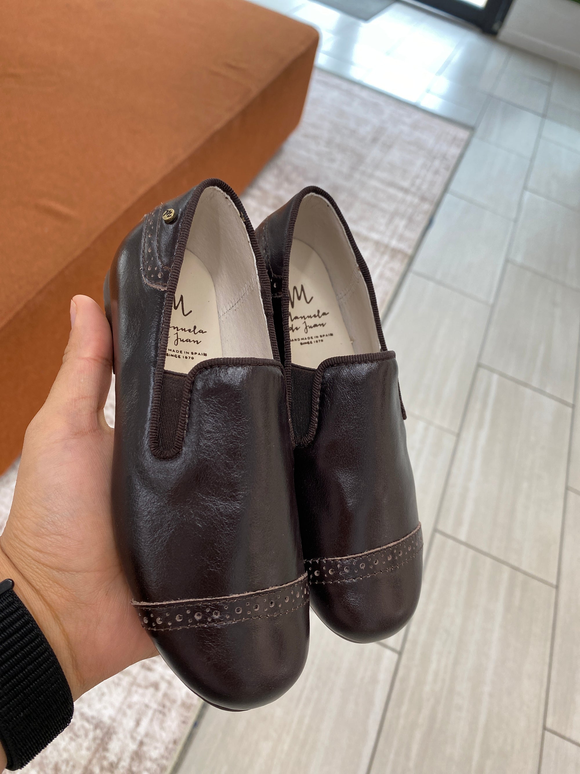 Manuela Espresso Captoe Loafer-Tassel Children Shoes
