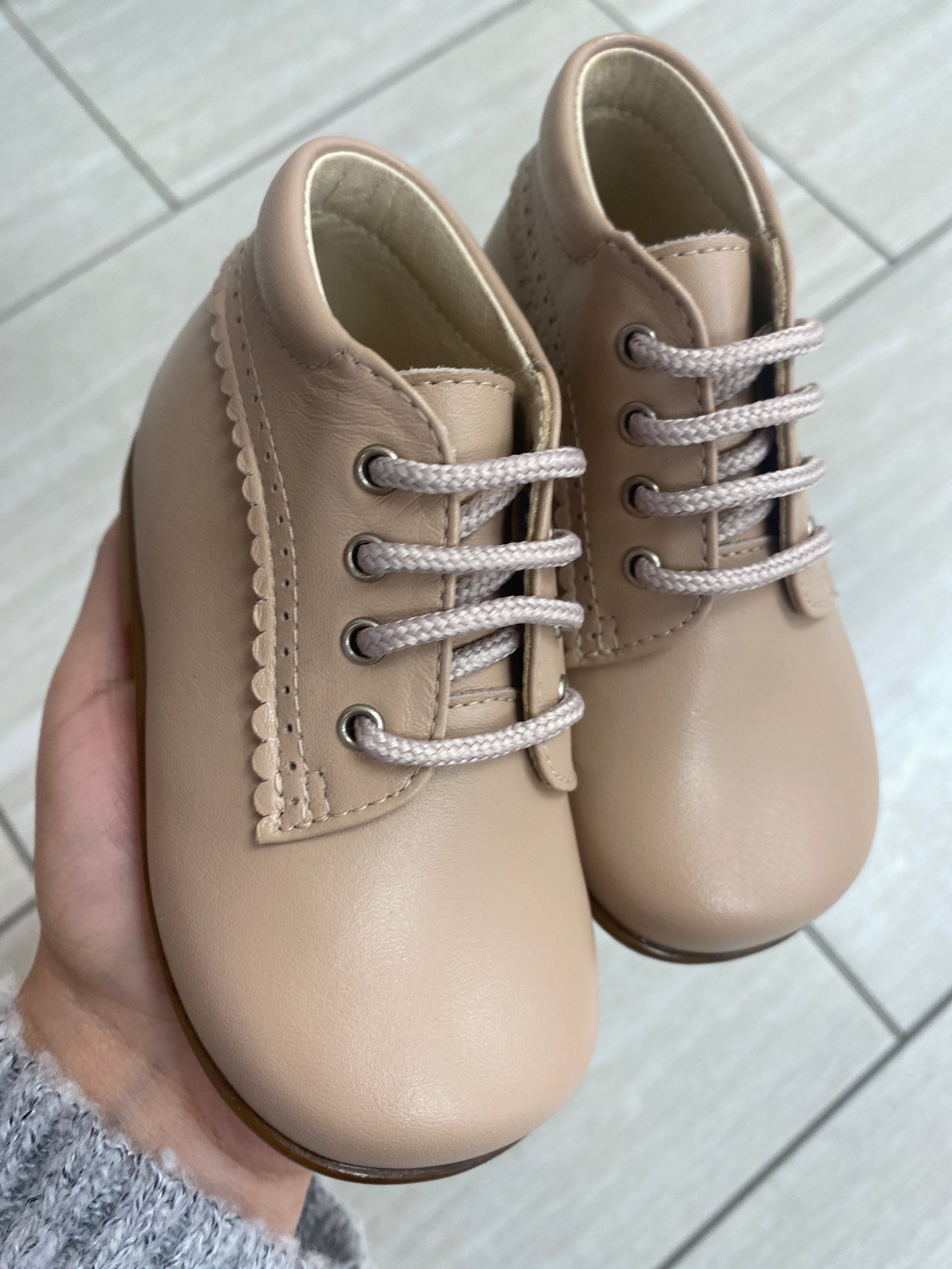 Beberlis Old Rose Scalloped Baby Bootie-Tassel Children Shoes