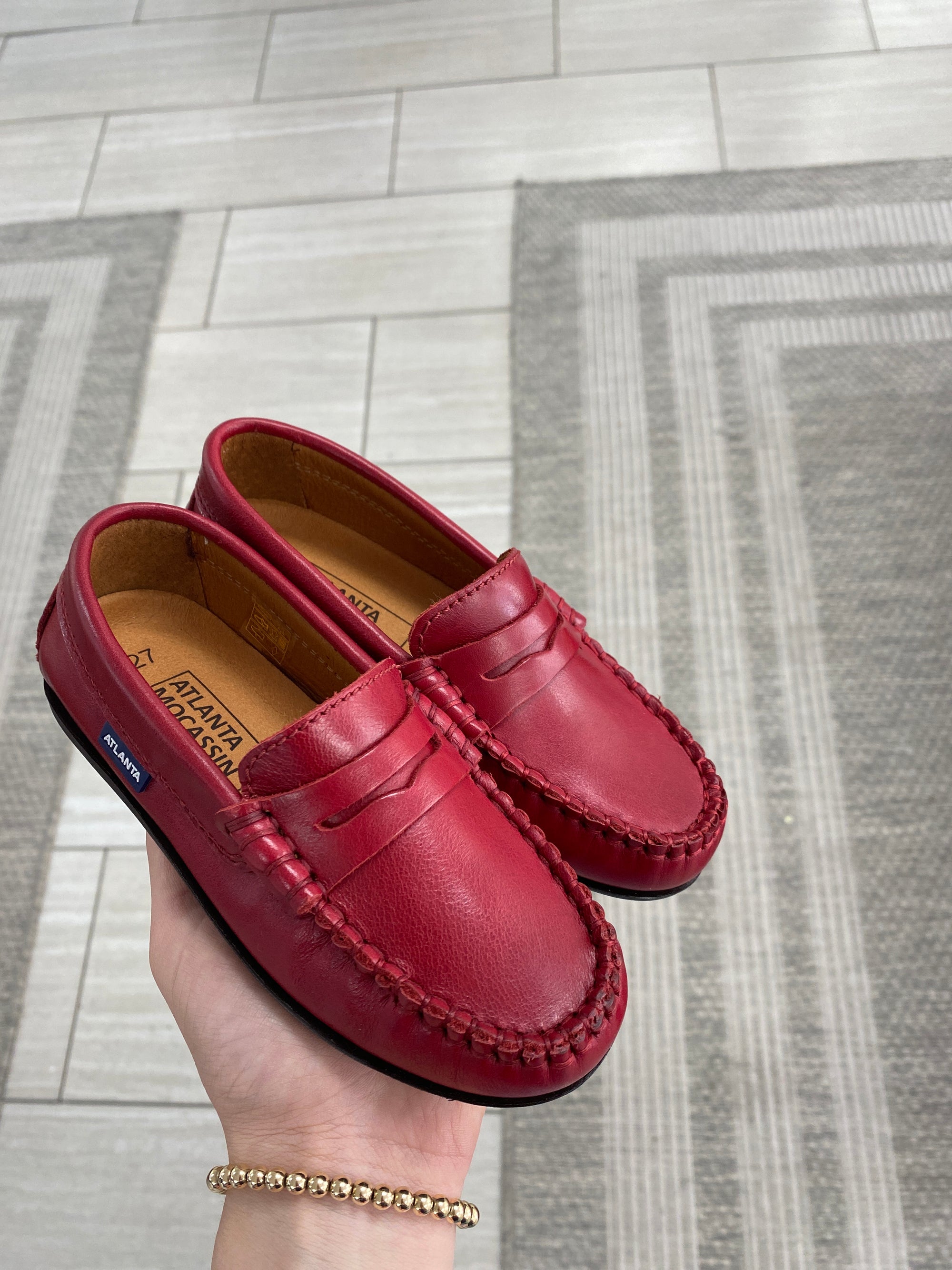 Atlanta Mocassin Red Antik Penny Loafer-Tassel Children Shoes