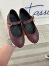 Blublonc Burgundy Pressed Mary Jane-Tassel Children Shoes