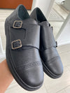 Blublonc Black Captoe Dress Sneaker-Tassel Children Shoes