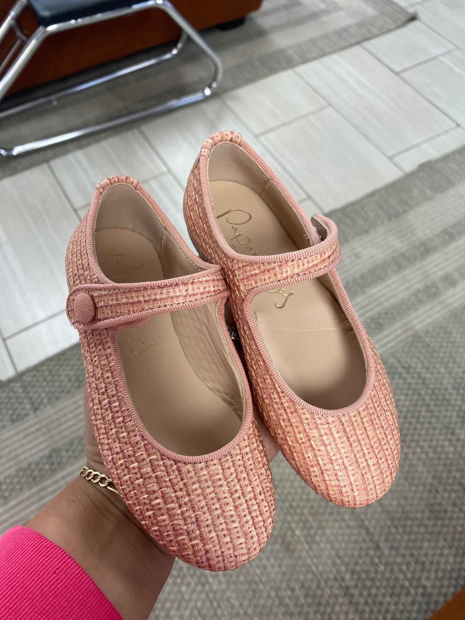 Papanatas Salmon Weave Mary Jane-Tassel Children Shoes
