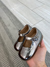 Papanatas Silver Mirror Scalloped Baby Shoe-Tassel Children Shoes