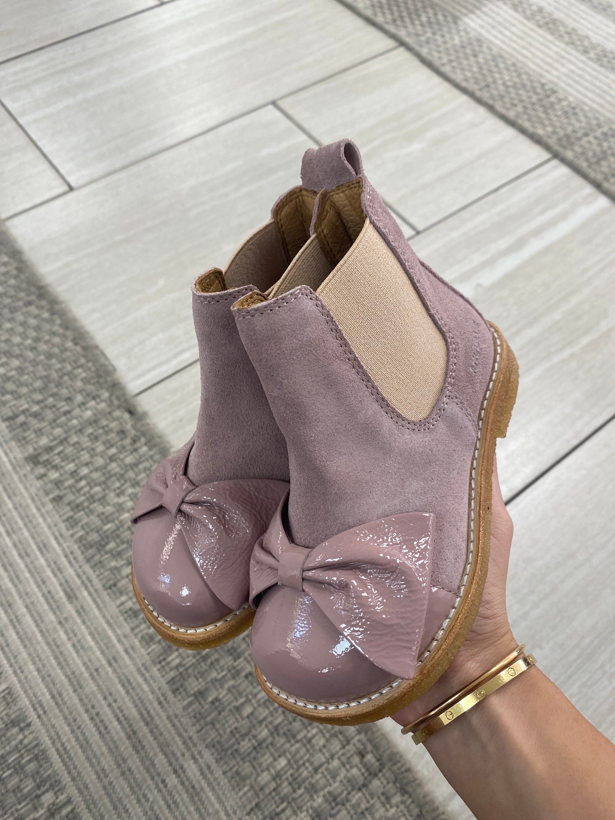 Angulus Rose Suede Bow Bootie-Tassel Children Shoes