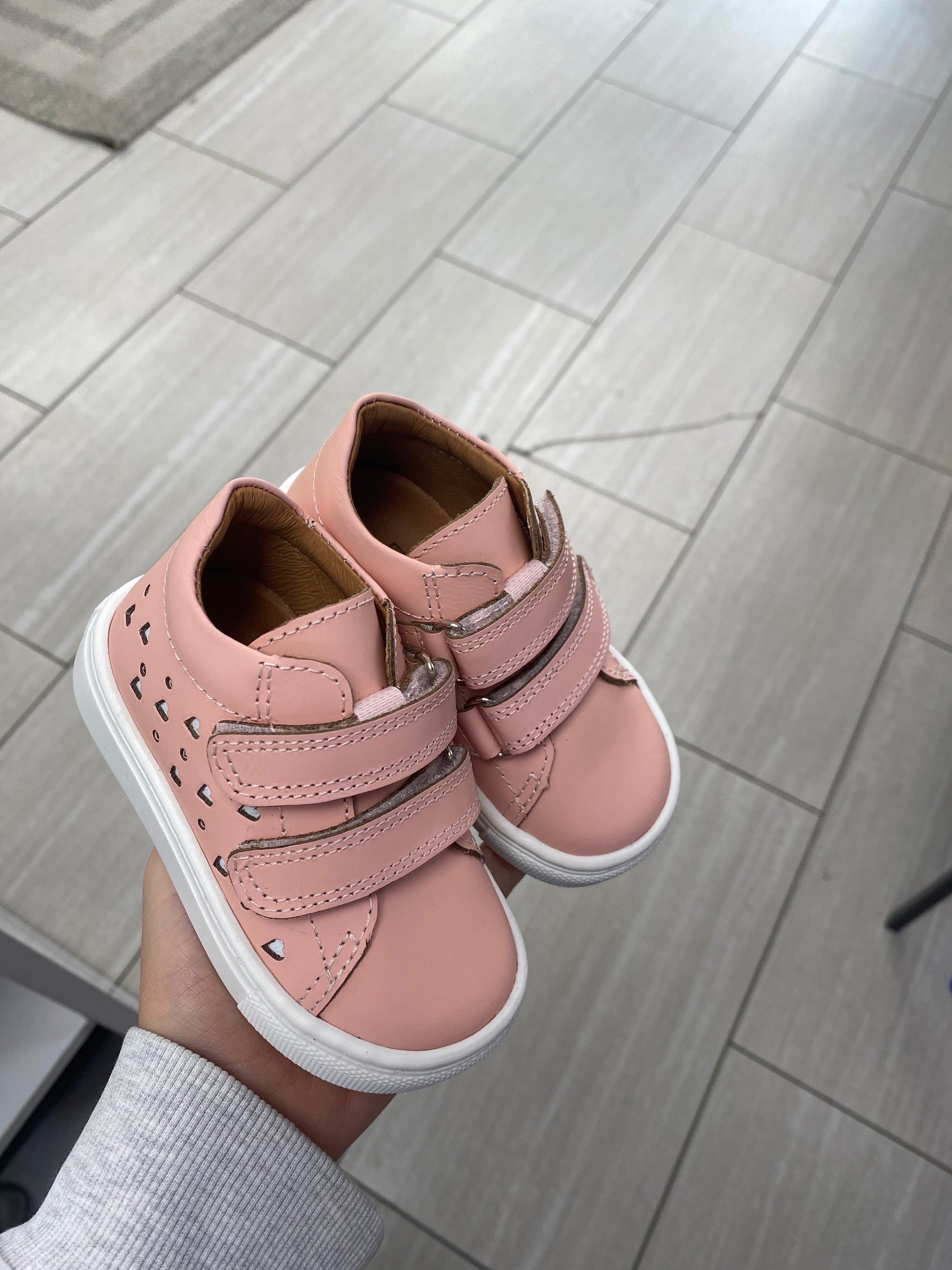 Atlanta Mocassin Pink Rubber Heart Baby Sneaker-Tassel Children Shoes
