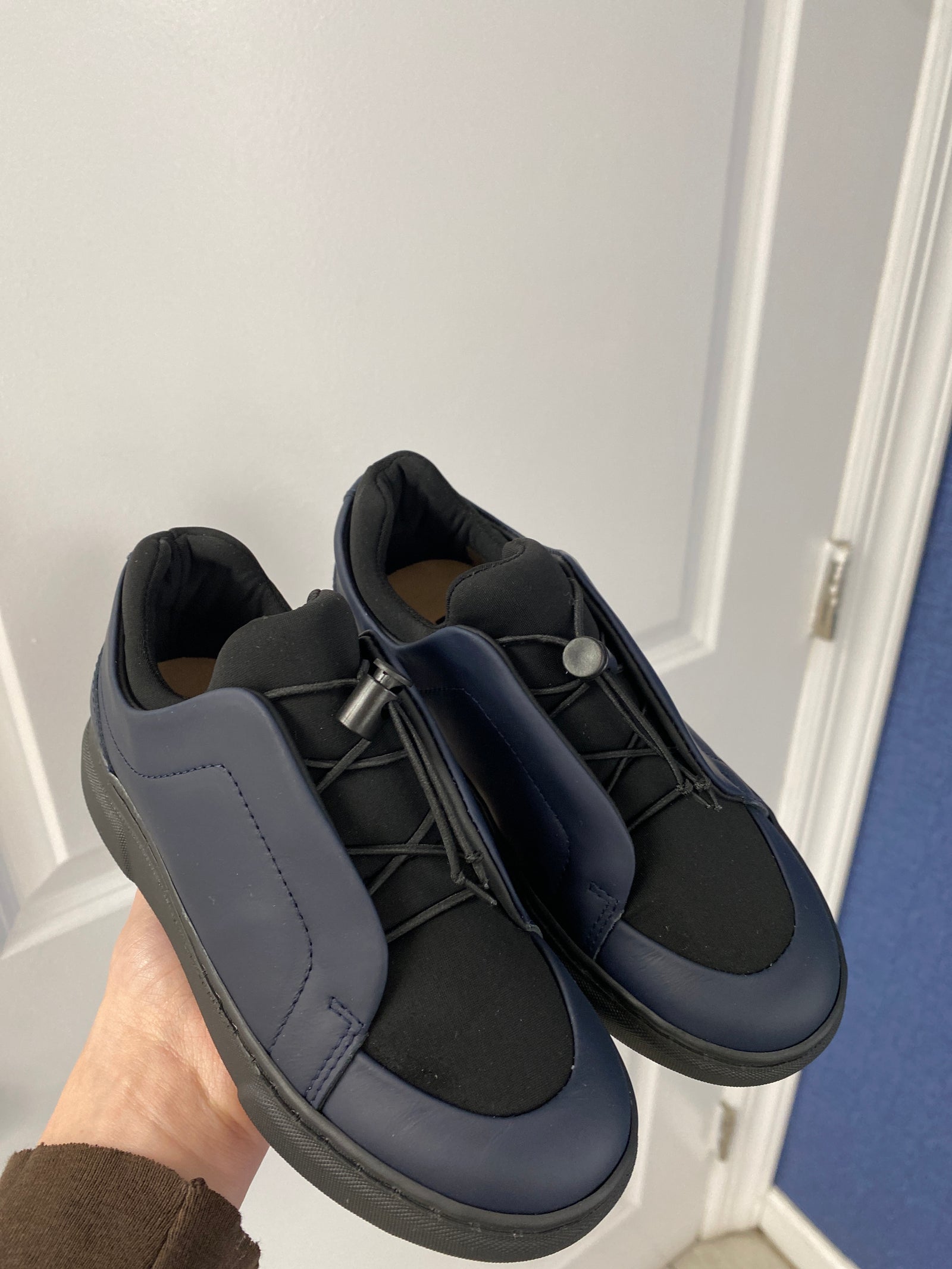 Porte Navy Leather Elastic Dress Sneaker-Tassel Children Shoes
