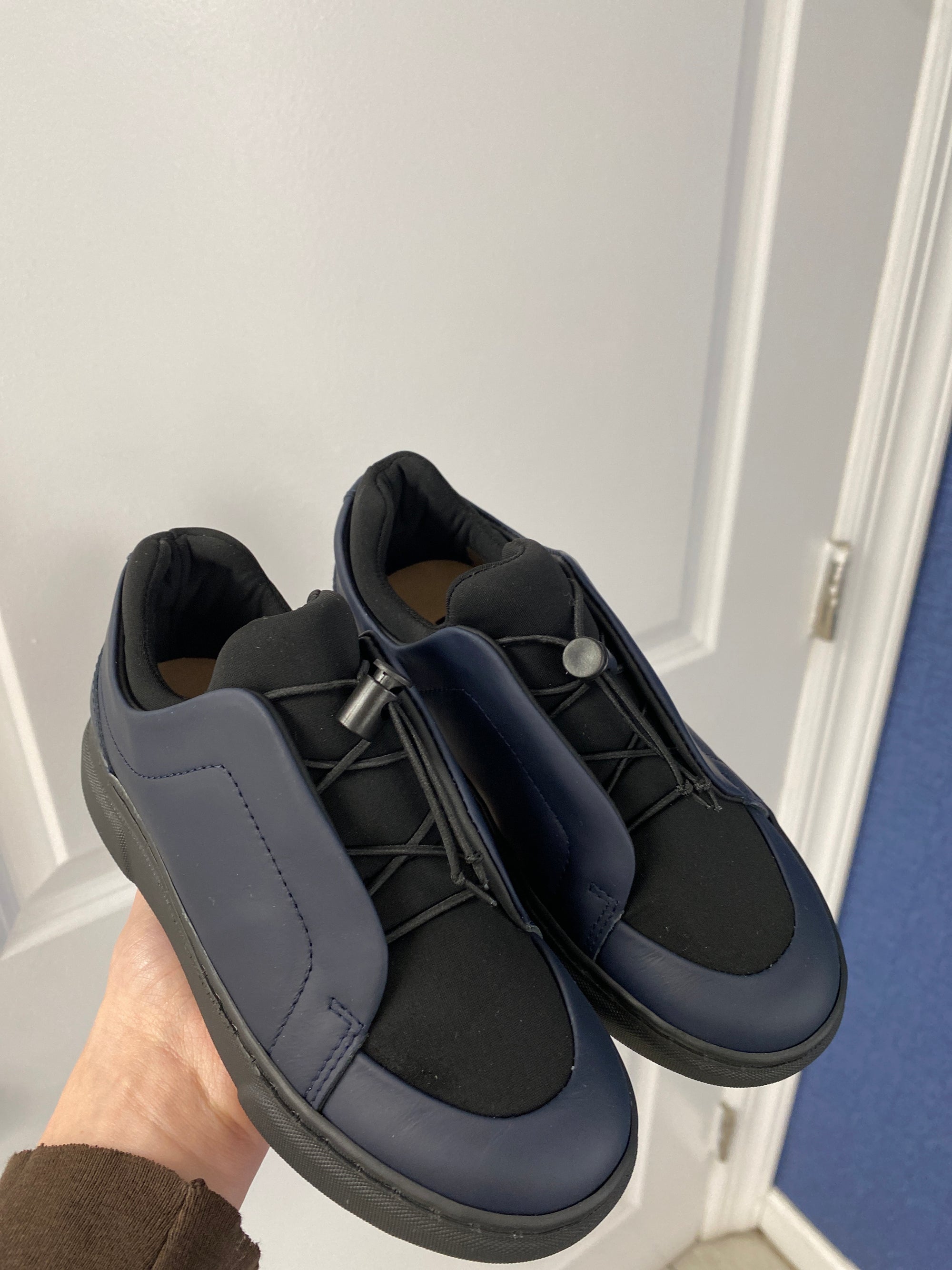 Porte Navy Leather Elastic Dress Sneaker-Tassel Children Shoes