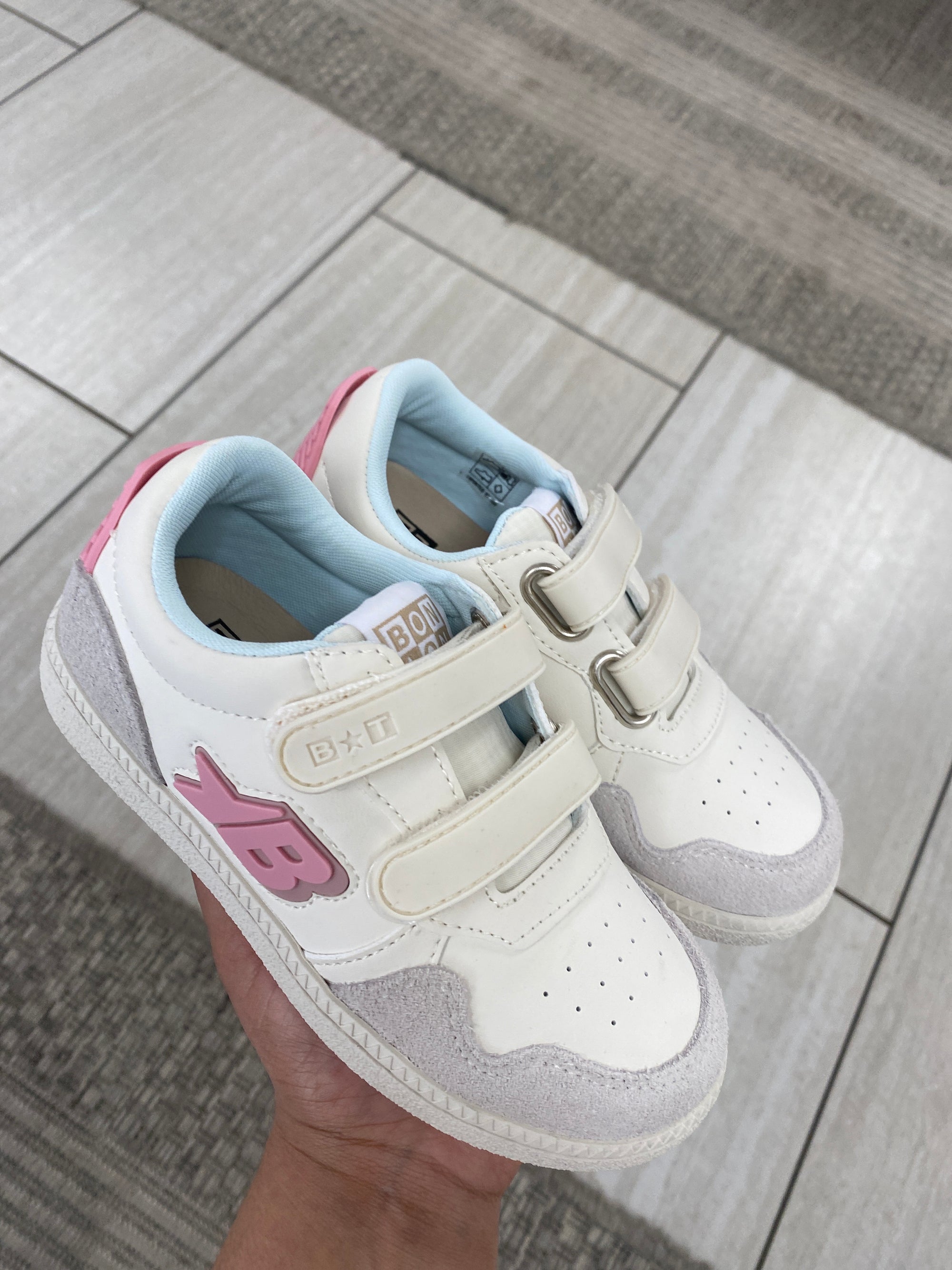 Bonton Pink Velcro Sneaker-Tassel Children Shoes