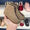 Pepe Taupe Nubok Zipper Bootie-Tassel Children Shoes