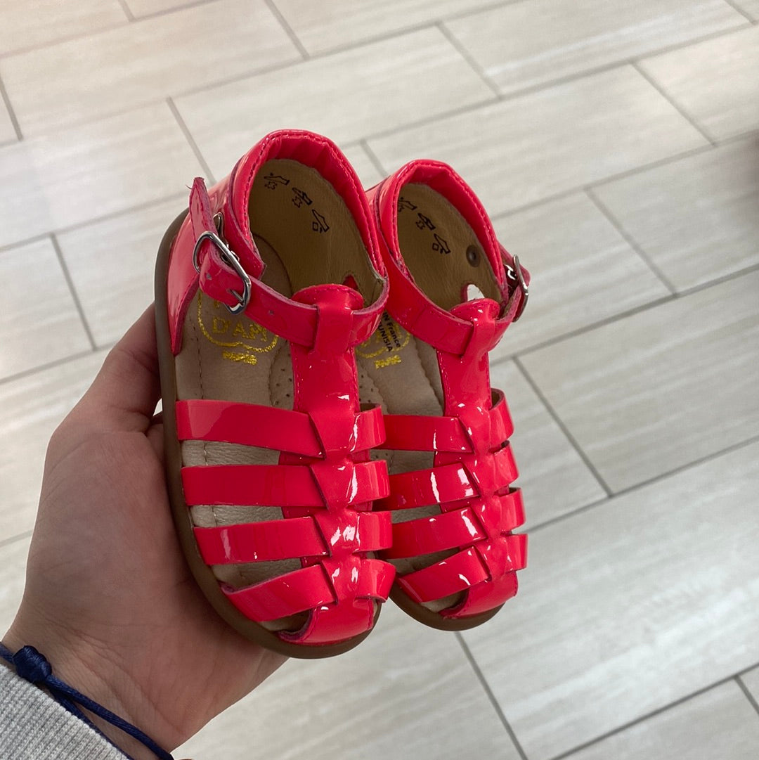 Pom D'Api Pink Neon Gladiator Baby Sandal-Tassel Children Shoes