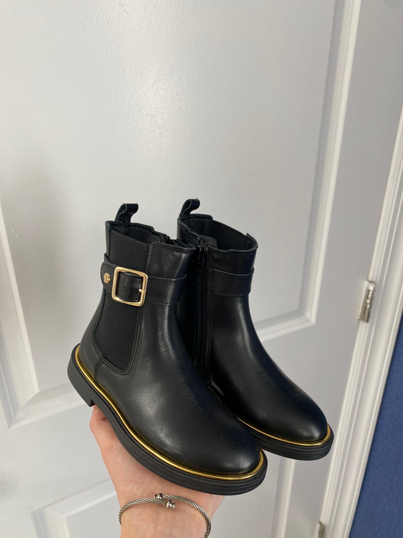 Hugo Boss Black Leather Boot-Tassel Children Shoes