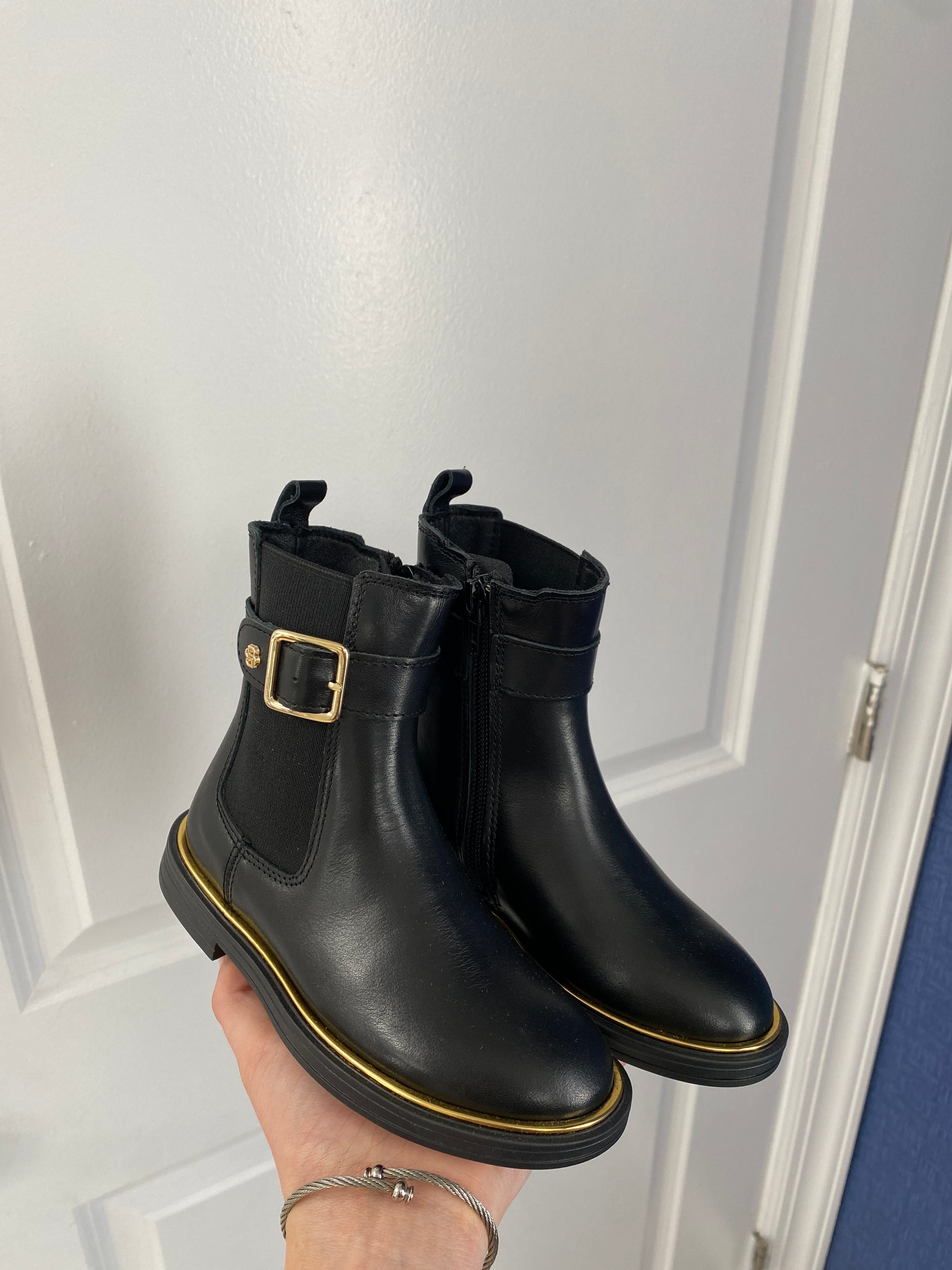 Hugo Boss Black Leather Boot-Tassel Children Shoes