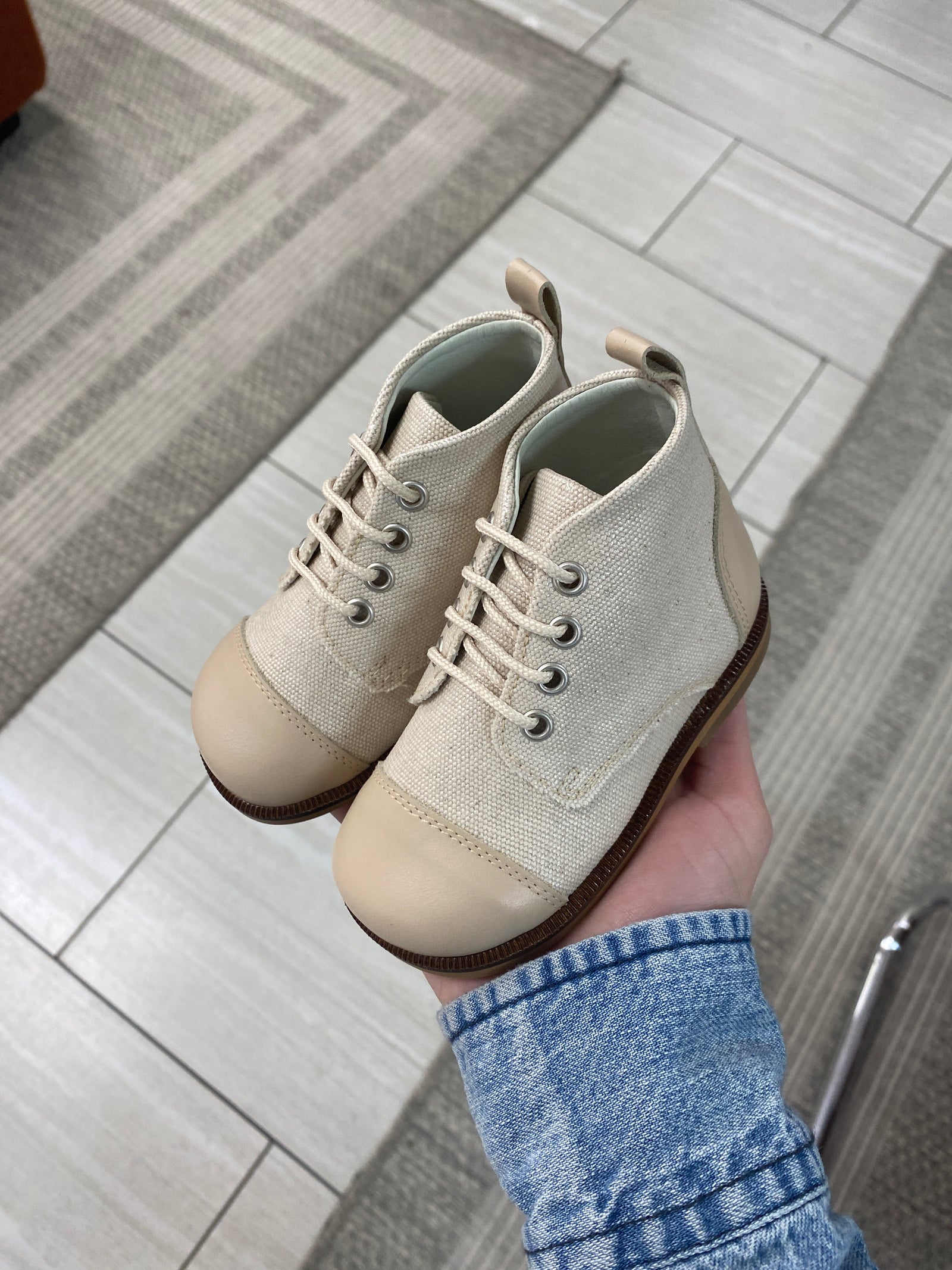 Andanines Taupe Captoe Baby Bootie-Tassel Children Shoes