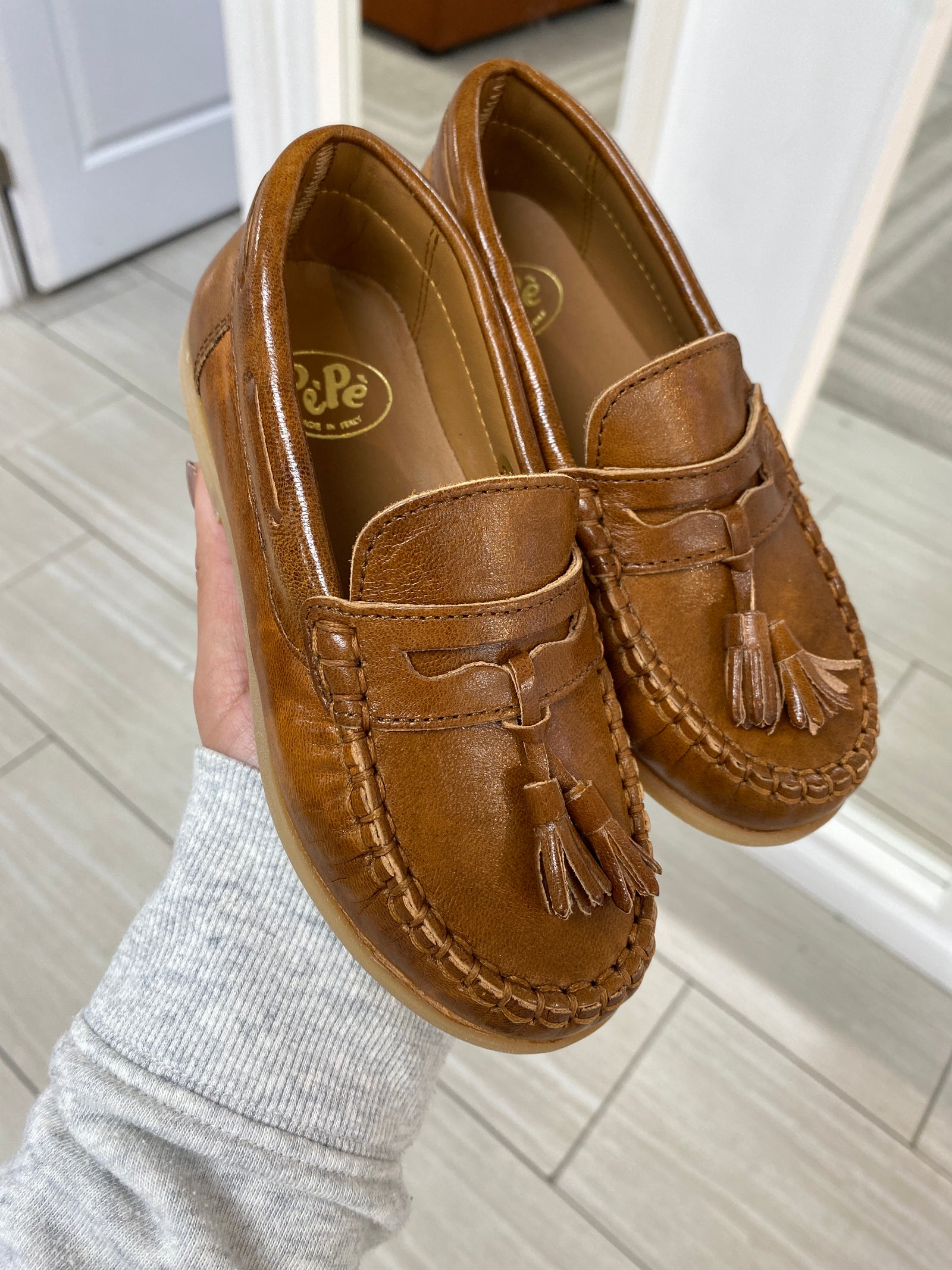 Pepe Cognac Tassel Loafer-Tassel Children Shoes