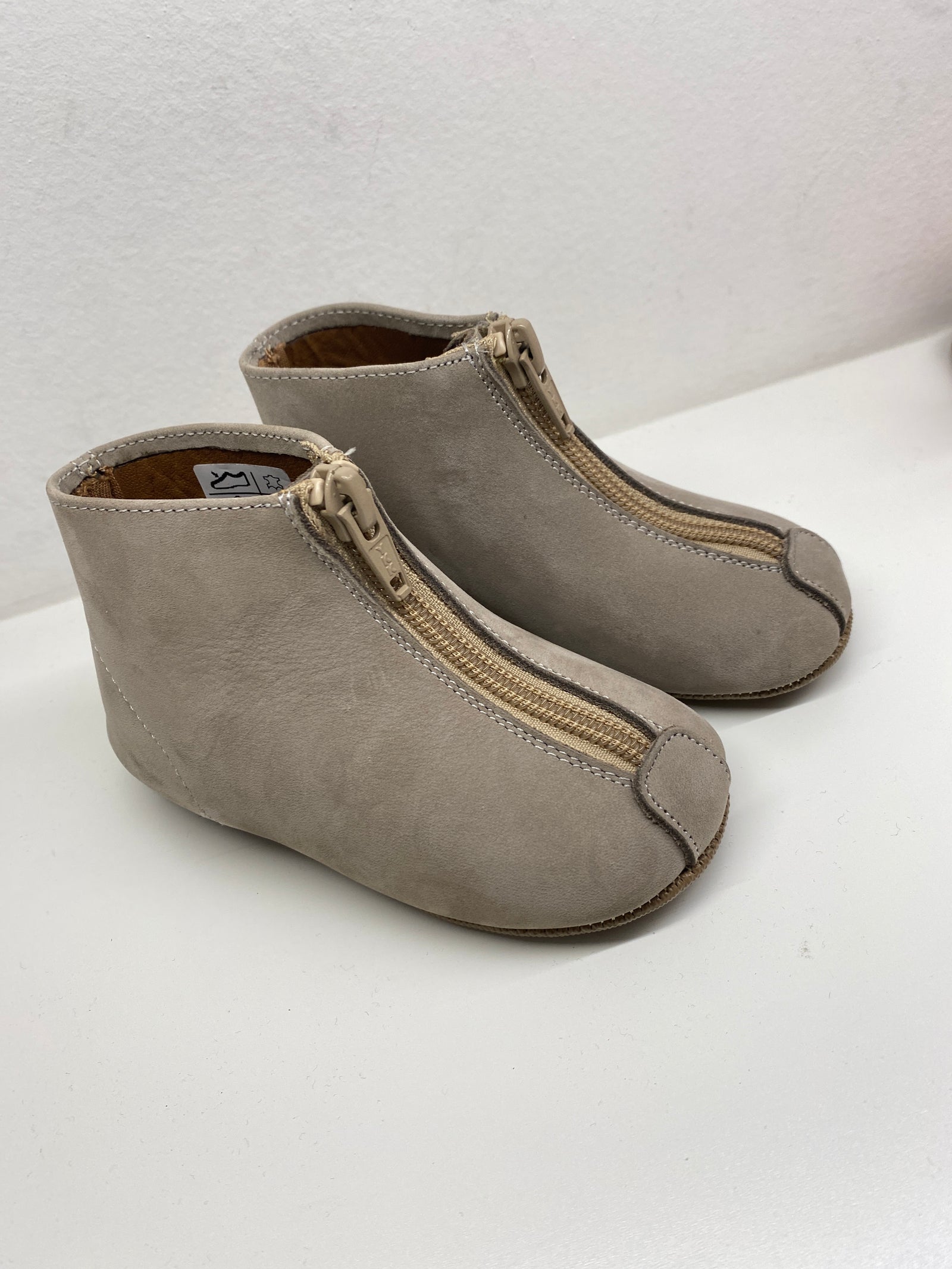 Pepe Taupe Nubok Zipper Bootie-Tassel Children Shoes