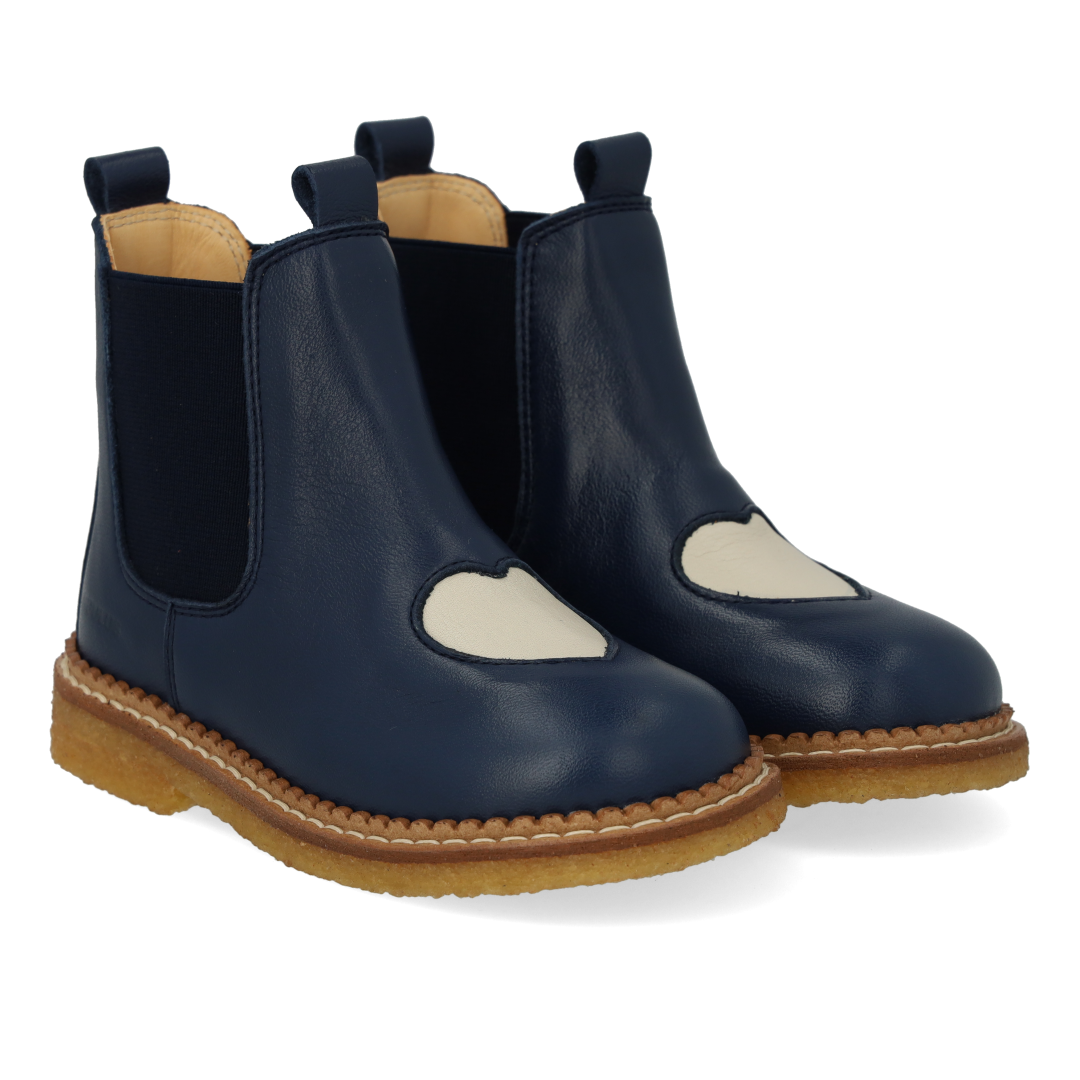 Angulus Navy Heart Boot-Tassel Children Shoes