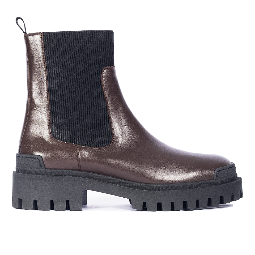 Angulus Espresso Elastic Chunky Boot-Tassel Children Shoes