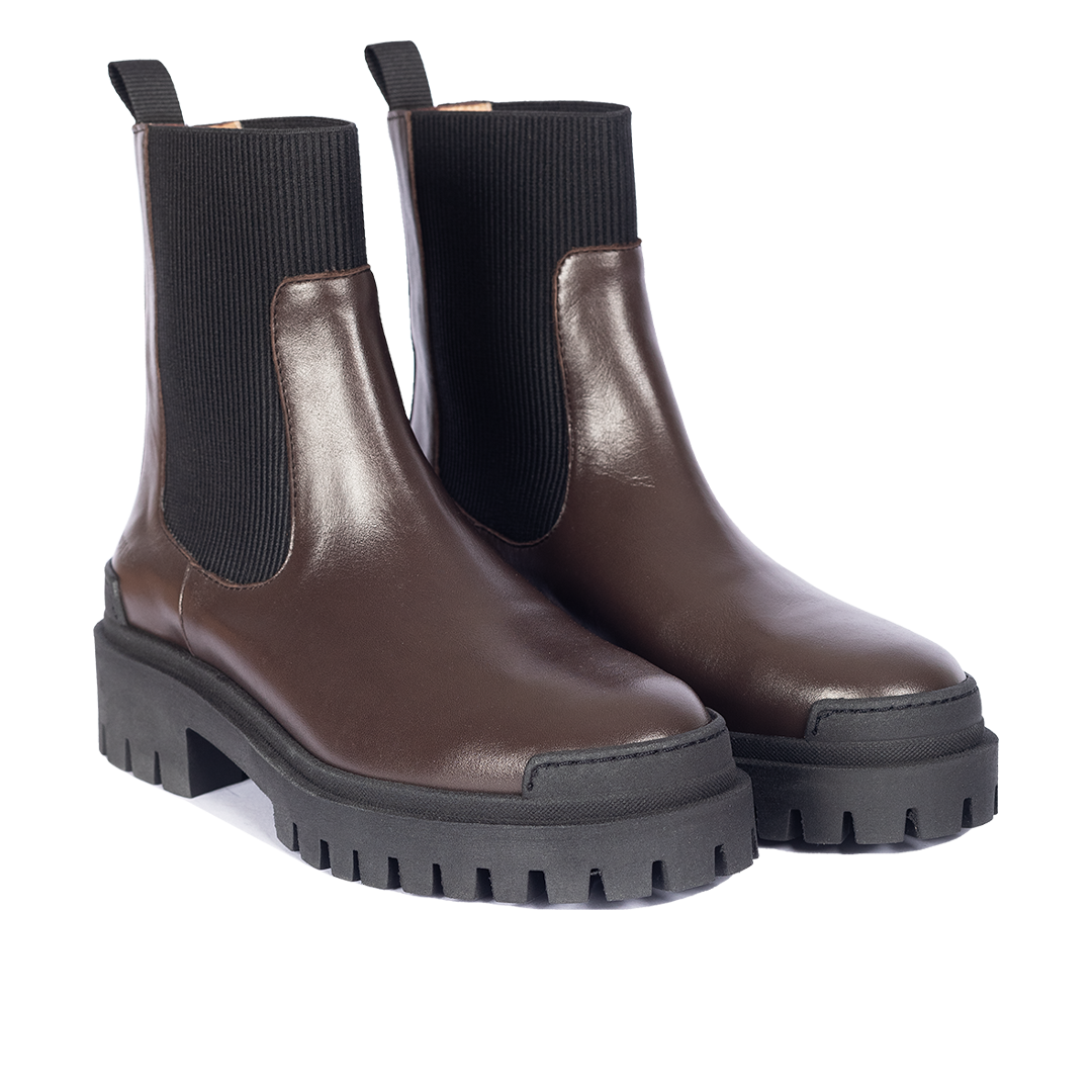 Angulus Espresso Elastic Chunky Boot-Tassel Children Shoes
