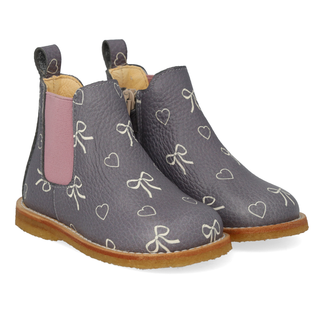 Angulus Lavender Heart Boot-Tassel Children Shoes