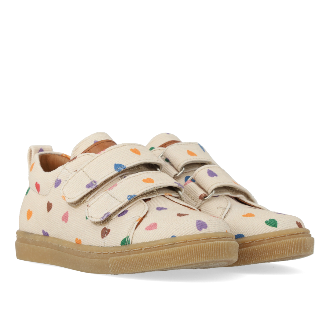 Angulus Heart Print Velcro Sneaker-Tassel Children Shoes