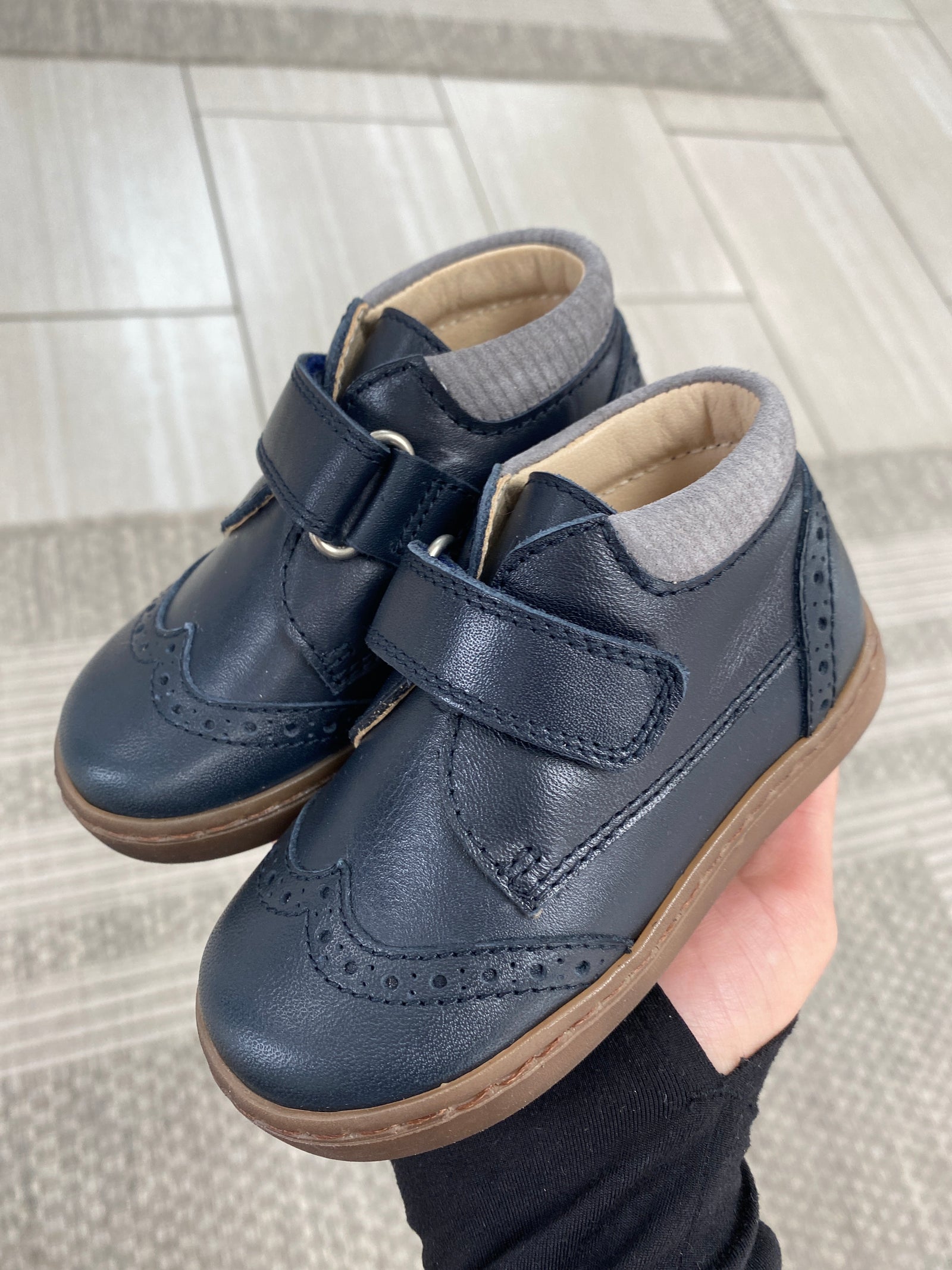 Beberlis Navy Wingtip Velcro Baby Sneaker-Tassel Children Shoes