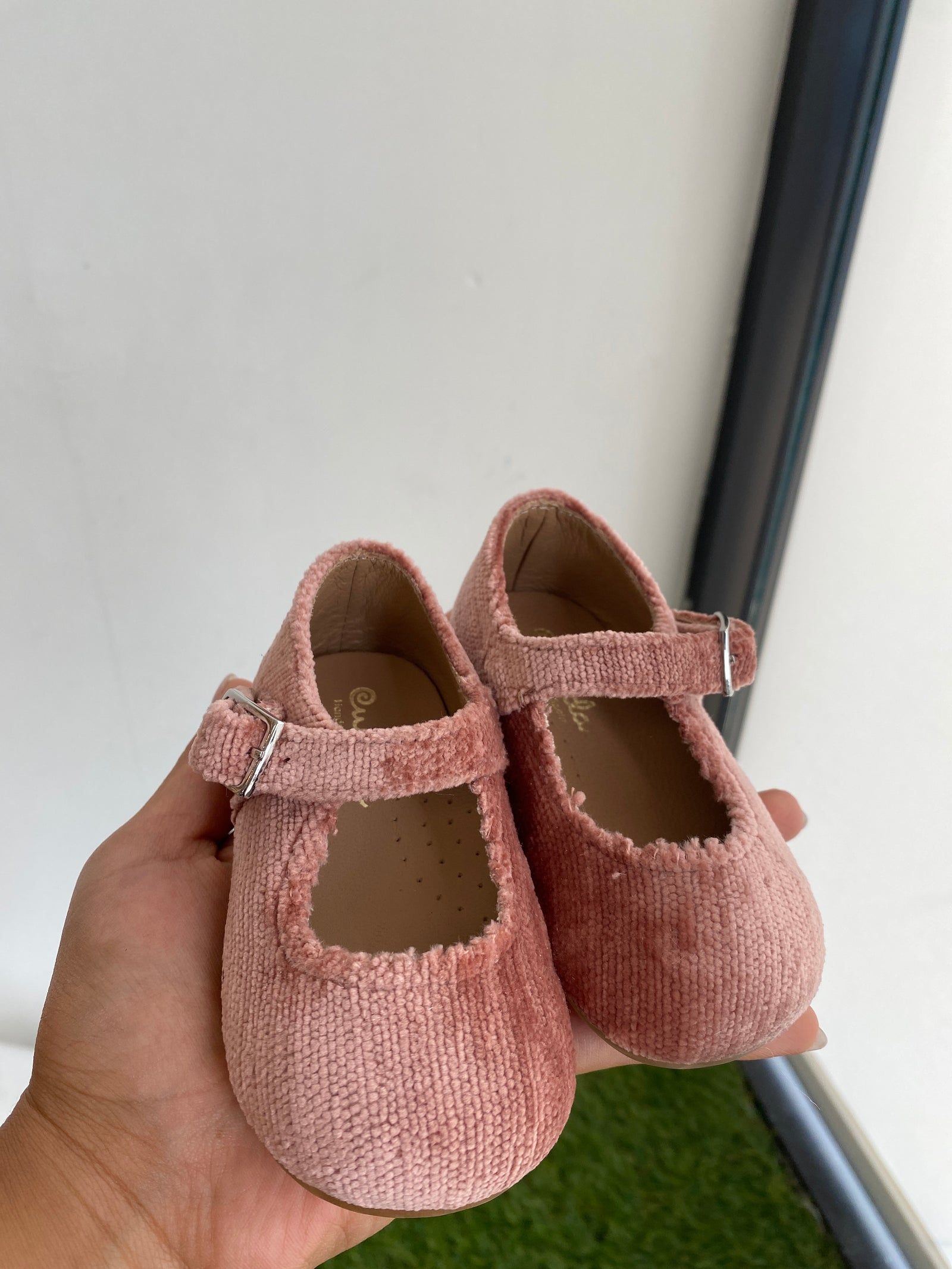 Papanatas Rosa Textured Velvet Baby Shoe-Tassel Children Shoes