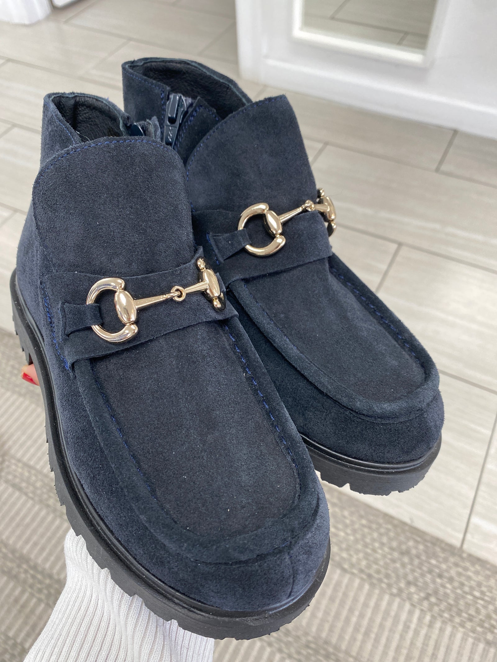 Spain+Co Washed Black Ankle Bootie-Tassel Children Shoes